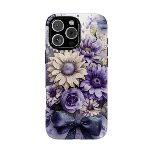 Purple Floral Phone Case, Fairycore iPhone Case, Fairycore Nature Aesthetic, Nature Flowers Design, Fairycore Cottagecore Cute Gift for Her