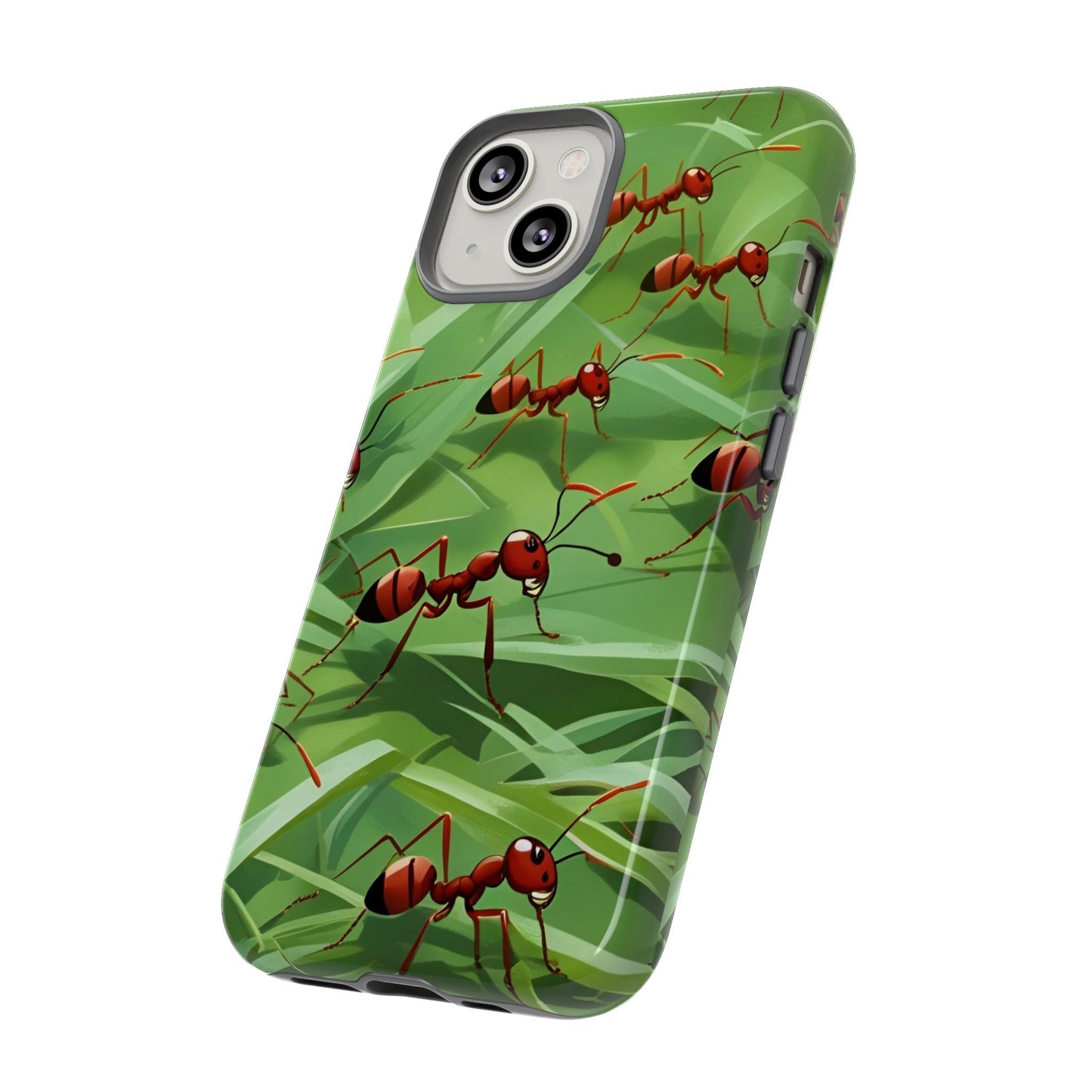 Marching Ant Pattern Tough Phone Case - Realistic Insect Art, Minimalist Nature Aesthetic, Compatible with iPhone, Galaxy, and Google Phones