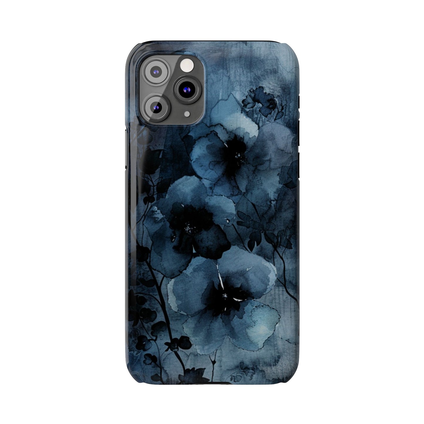 Elegant Floral Slim Phone Cases | Trendy Phone Cover, Blue Flower Design, Gift for Her, Stylish Mobile Case, Floral Accessories