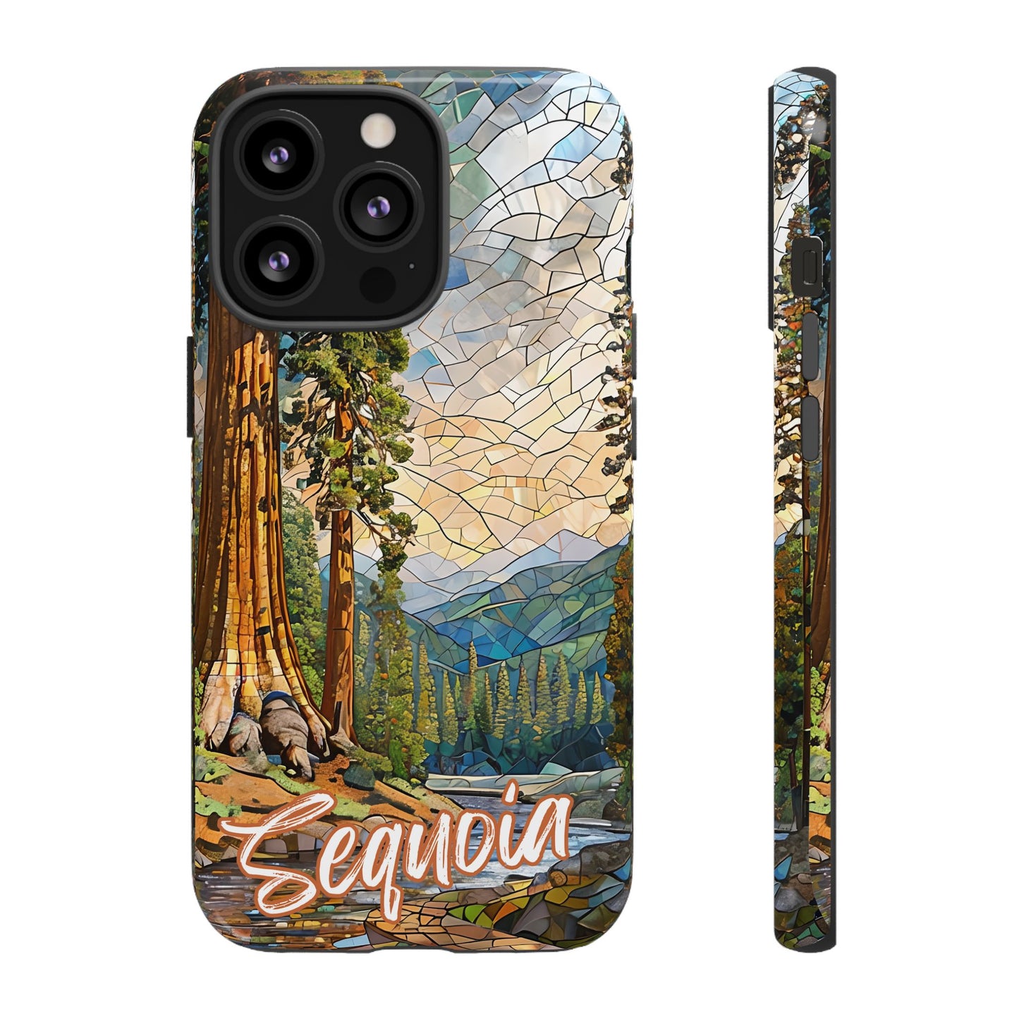 Sequoia National Park Northern California Phone Case, Mosaic Phone Case, Mountain Nature Art, National Park Gift, Scenic Forest Phone Cover