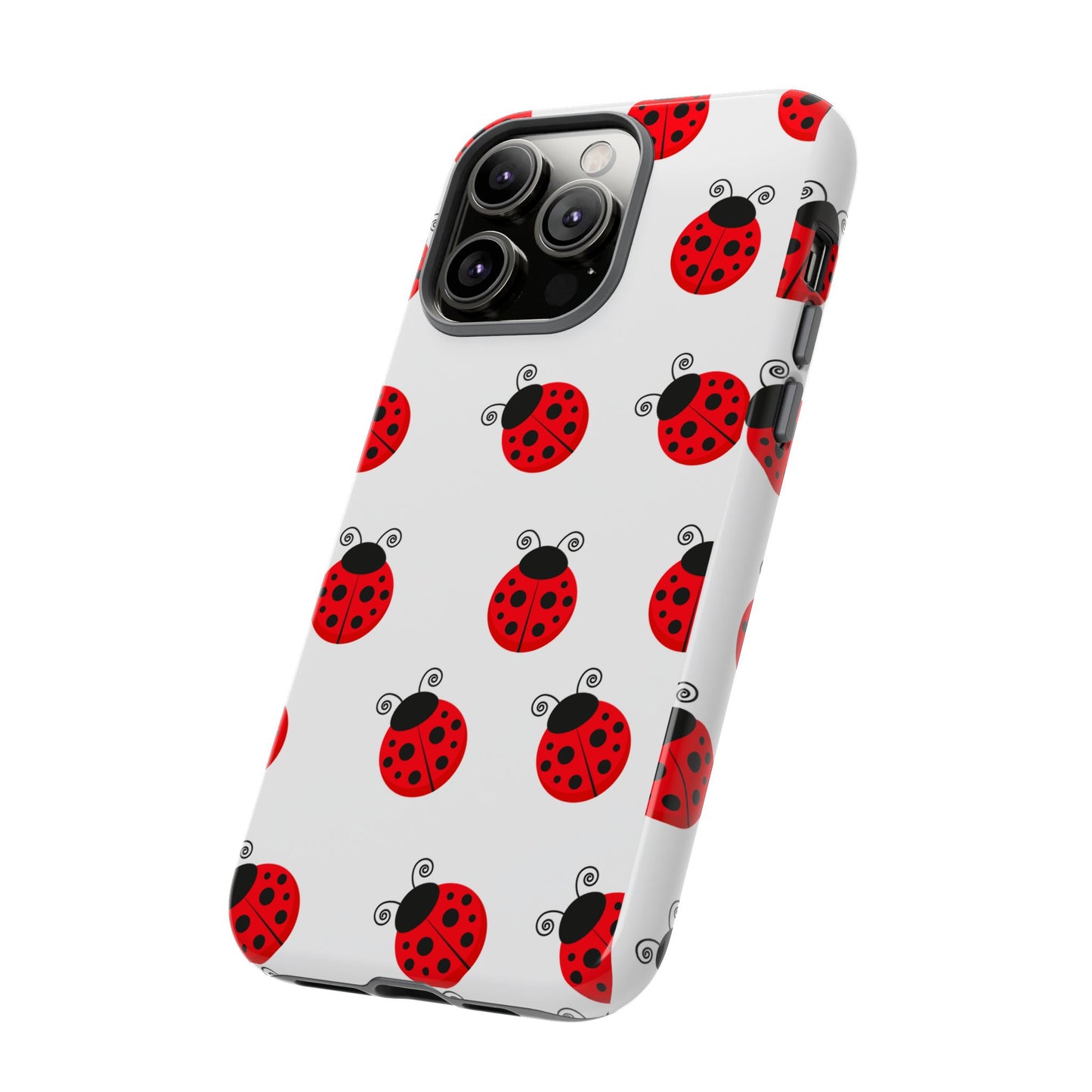 Ladybug Tough Phone Case - Cute Insect Aesthetic, Nature-Inspired Pattern Art, Compatible with iPhone, Galaxy, and Google Phones