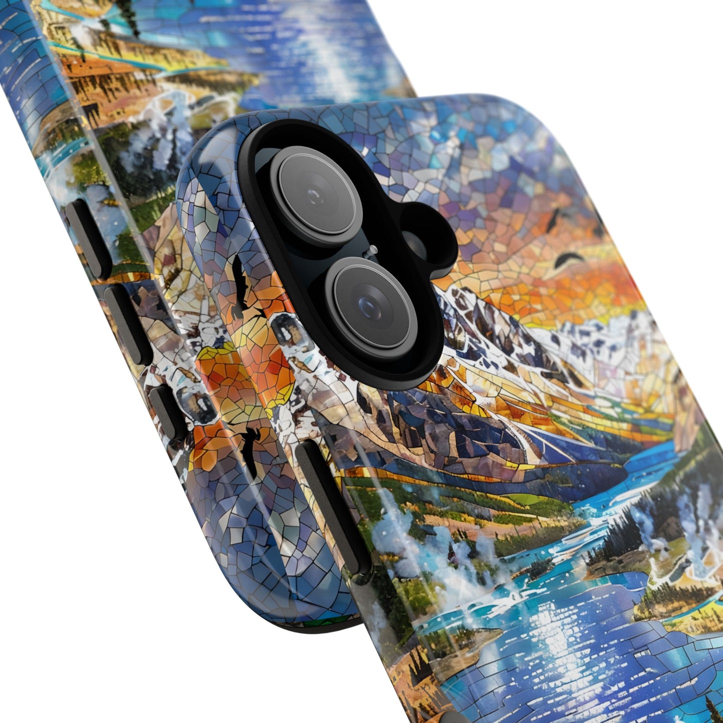 Yellowstone  National Park Phone Case, Mosaic Phone Case, Yellowstone National Park Gift, Scenic Mountains Phone Cover, Landscape Aesthetic