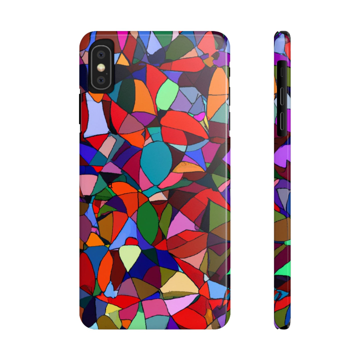 Vibrant Geometric Phone Case - Artistic Slim Cover for iPhone, Colorful Accessories, Unique Gift for Phone Lovers, Modern Art