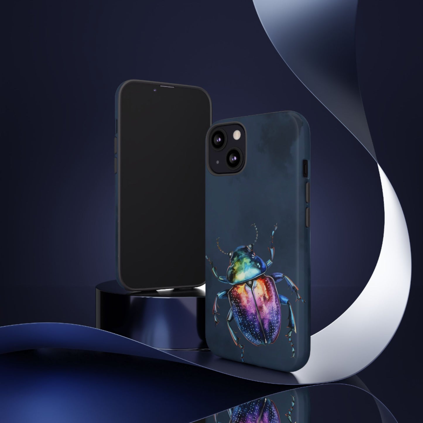 Iridescent Beetle Tough Phone Case - Insect Art Design, Nature-Inspired Pattern, Compatible with iPhone, Galaxy, and Google Phones