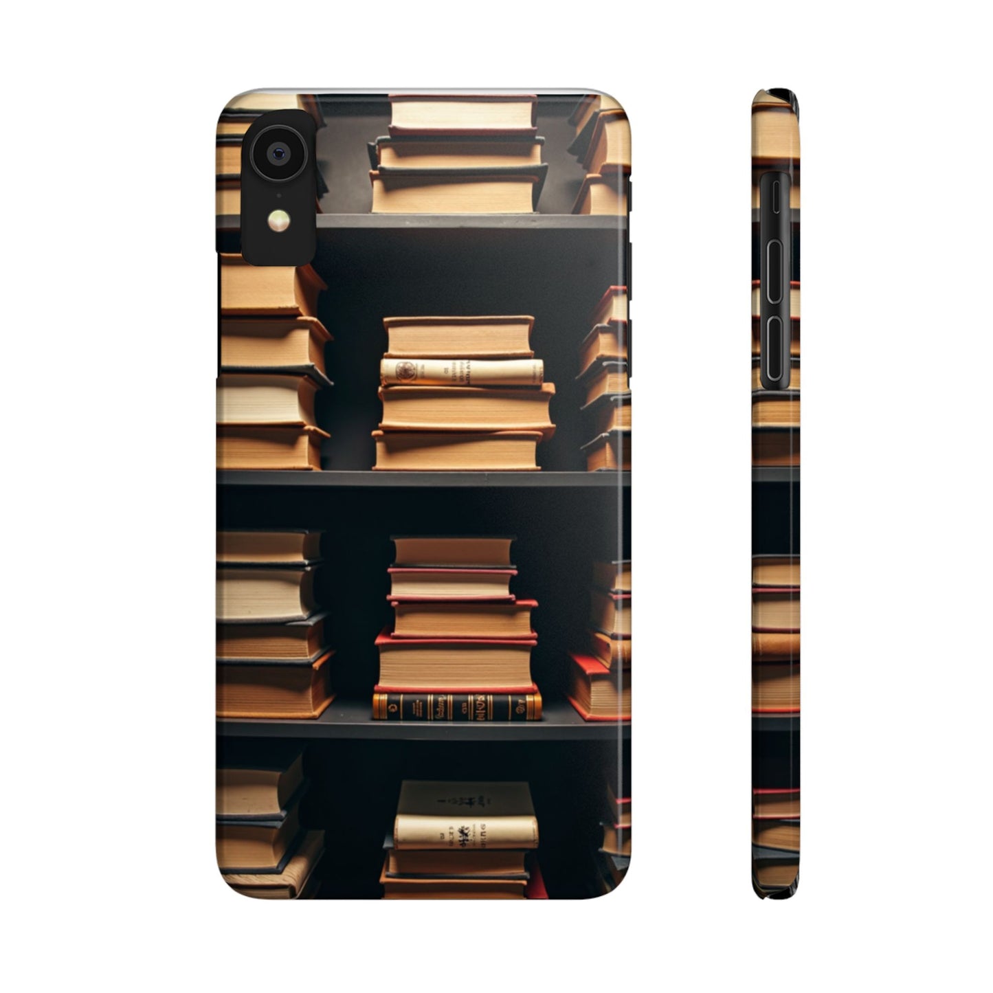 Bookshelf Slim Phone Cases, Literary Gift, Book Lover Accessory, School Supplies, Unique Phone Cover for Readers