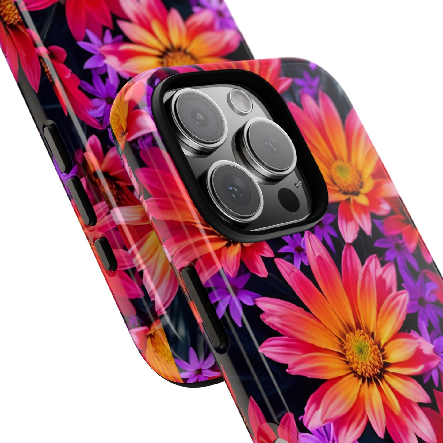 Bold Garden Flower Tough Phone Case - Colorful Floral Print, Bright Botanical Aesthetic, Compatible with iPhone, Galaxy, and Google Phones