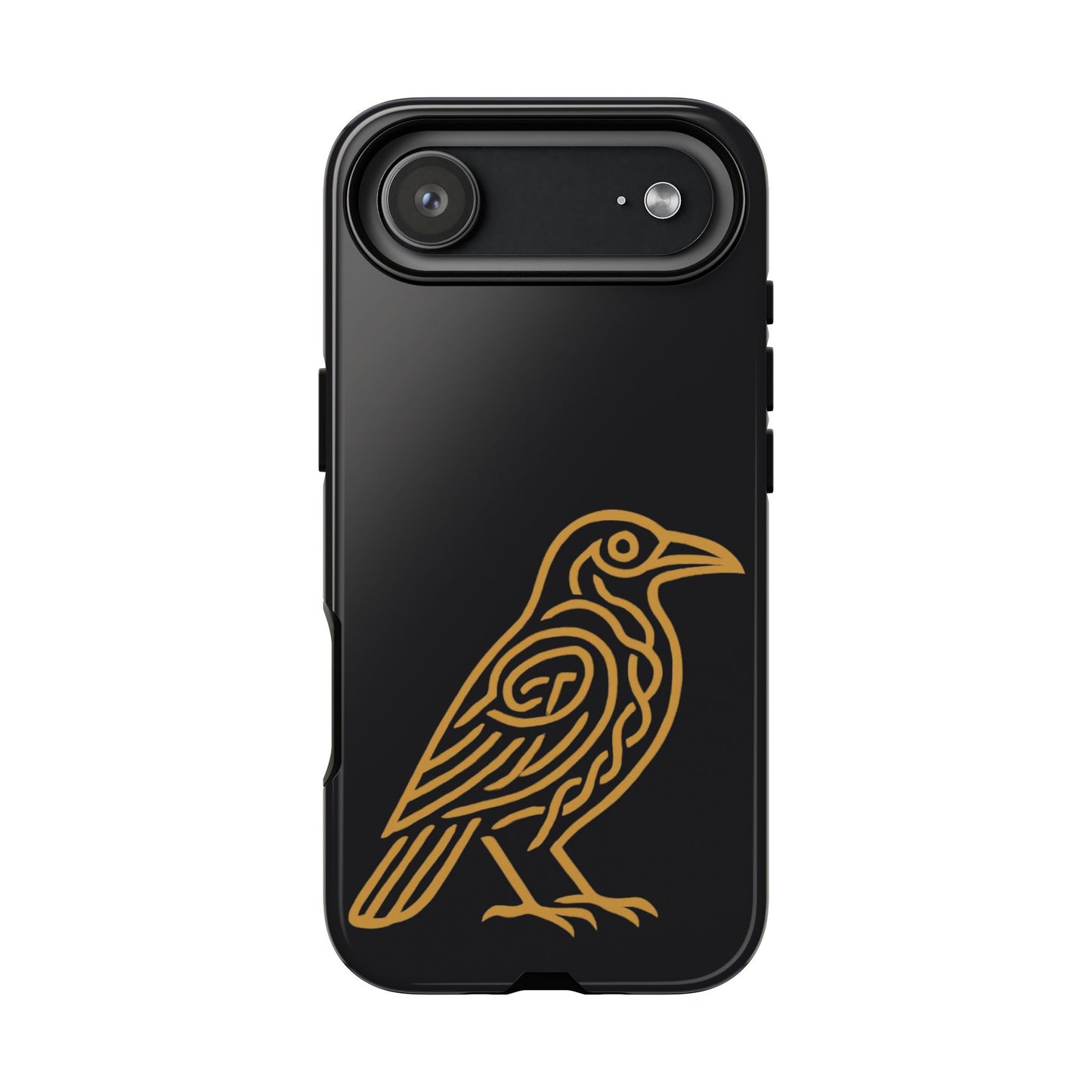 Celtic Raven Tough Phone Case, Irish Mythology Bird Design, Gold Raven iPhone Case, Gothic Celtic Symbol, Heritage Gift Idea