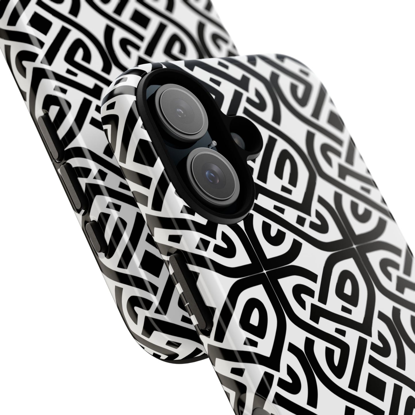 Tough Case Celtic Knot Black and White Pattern Phone Cover Compatible with iPhone 17, 16, 15, 14, 13, Galaxy, Google, Irish Heritage Design