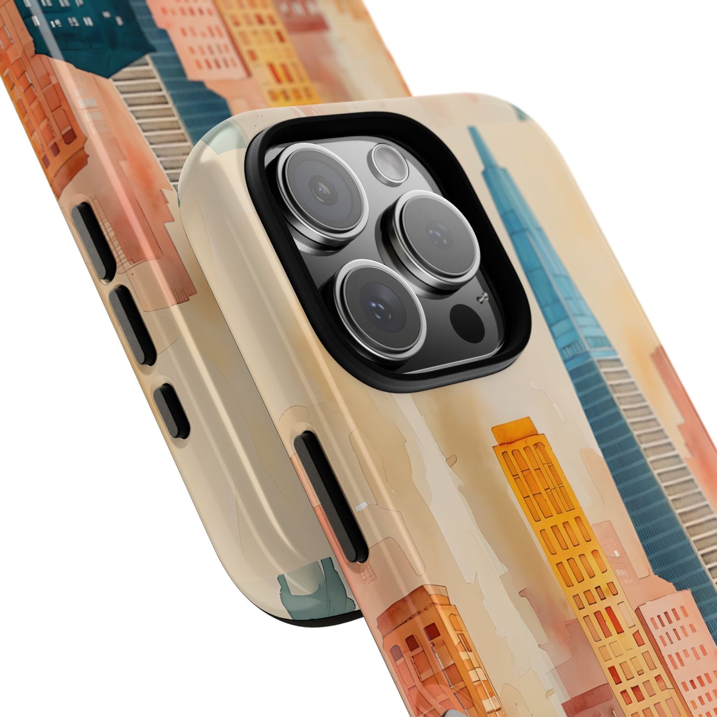 San Francisco Cityscape Tough Phone Case - Tropical Skyline Aesthetic, Sunset Beach Urban Art, Compatible with iPhone, Galaxy, and Google