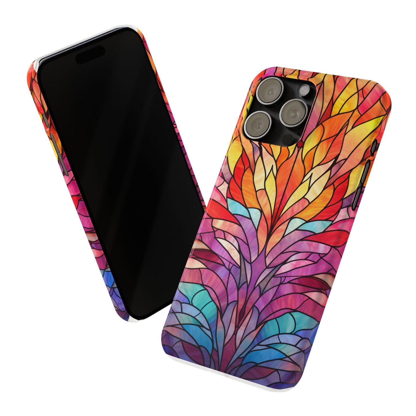 Vibrant Floral Slim Phone Cases, Colorful Smartphone Cover, Artistic Phone Skin, Unique Gift for Her, Nature-Inspired Accessory