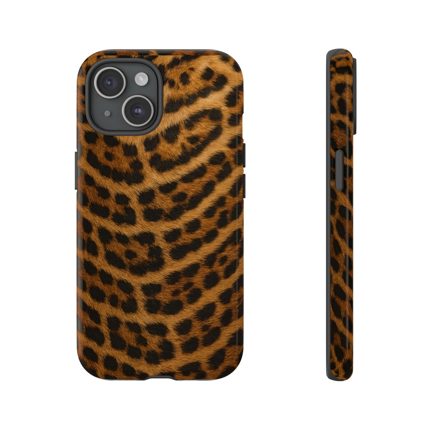 Leopard Print Tough Phone Case, Animal Print, Protective Wild Fur Style Cover Compatible with iPhone 17, 16, 15, 14, 13, Galaxy, Google