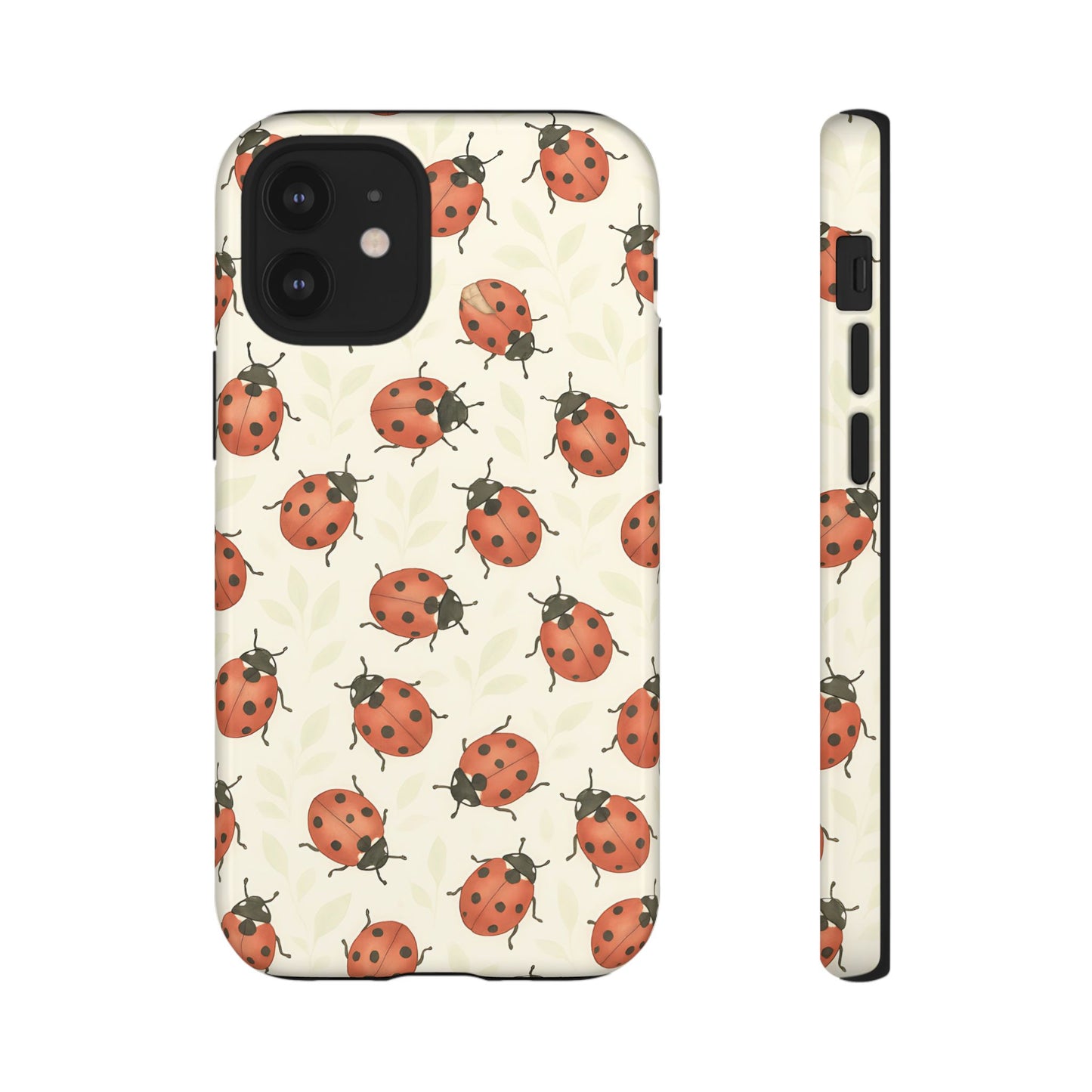 Ladybug Tough Phone Case - Cute Insect Aesthetic, Nature-Inspired Pattern Art, Compatible with iPhone, Galaxy, and Google Phones