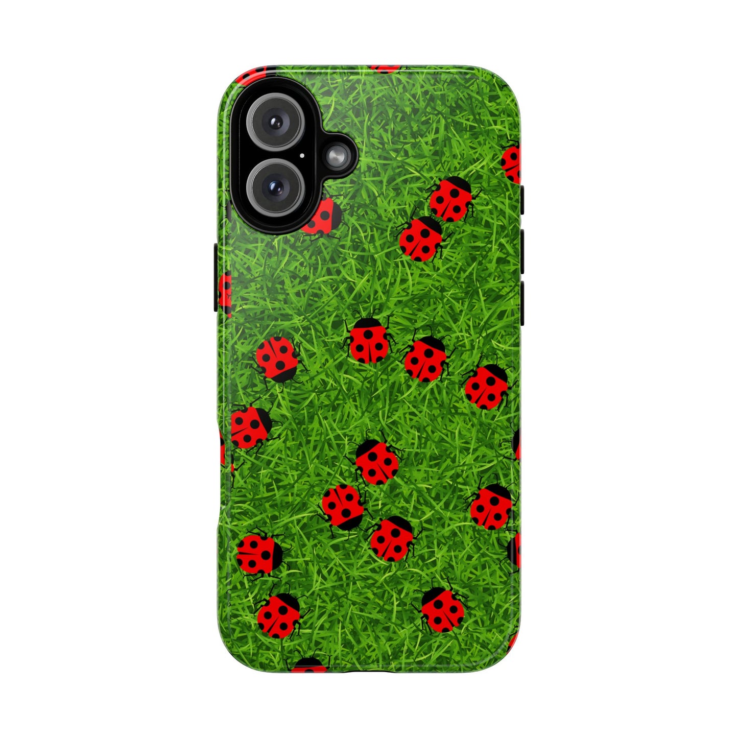 Ladybug Tough Phone Case - Cute Insect Aesthetic, Nature Pattern Art Design, Compatible with iPhone, Galaxy, and Google Phones
