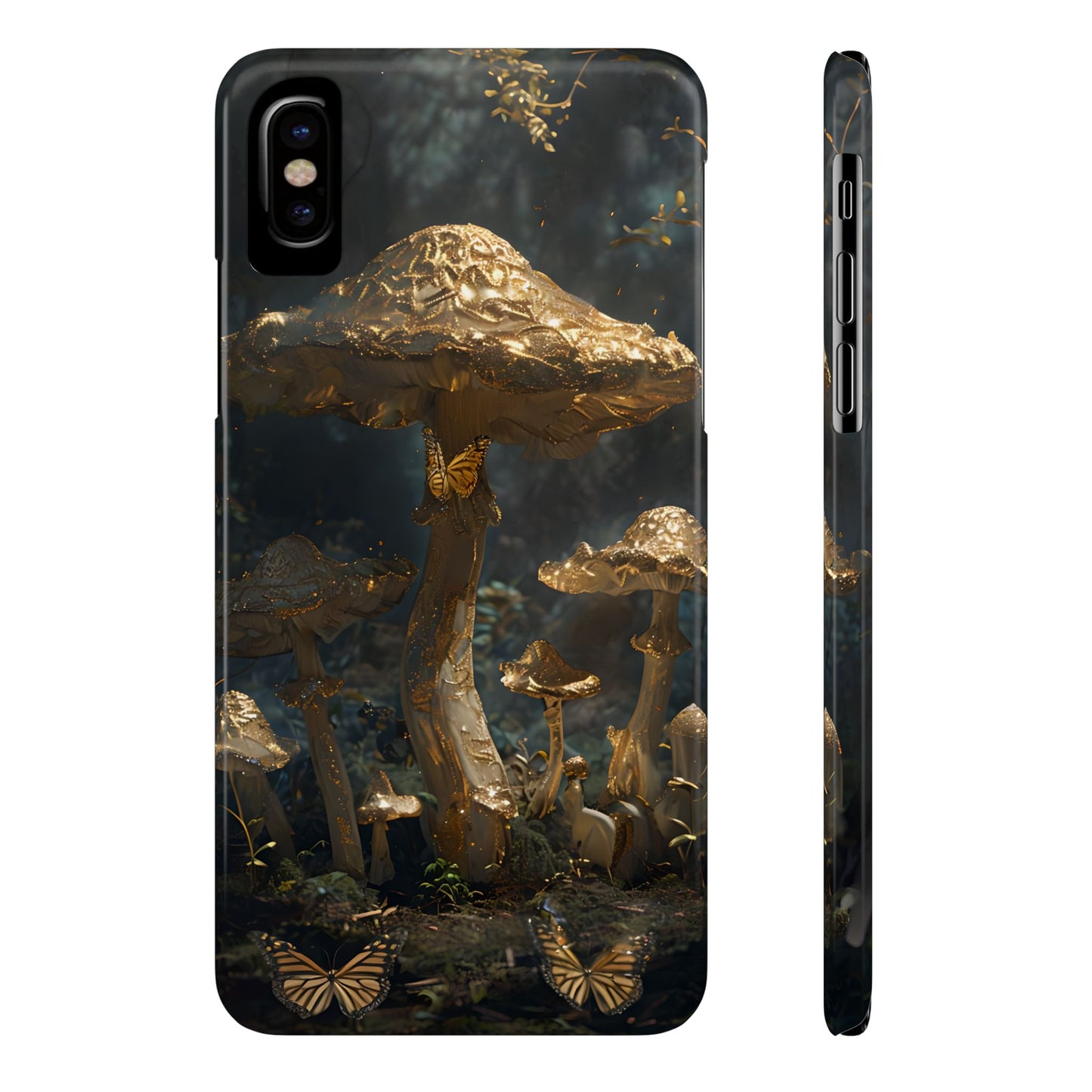 Enchanted Forest Slim Phone Cases, Fantasy Phone Cover, Mushroom Design, Nature Lover Gift, Boho Chic Cell Phone Case