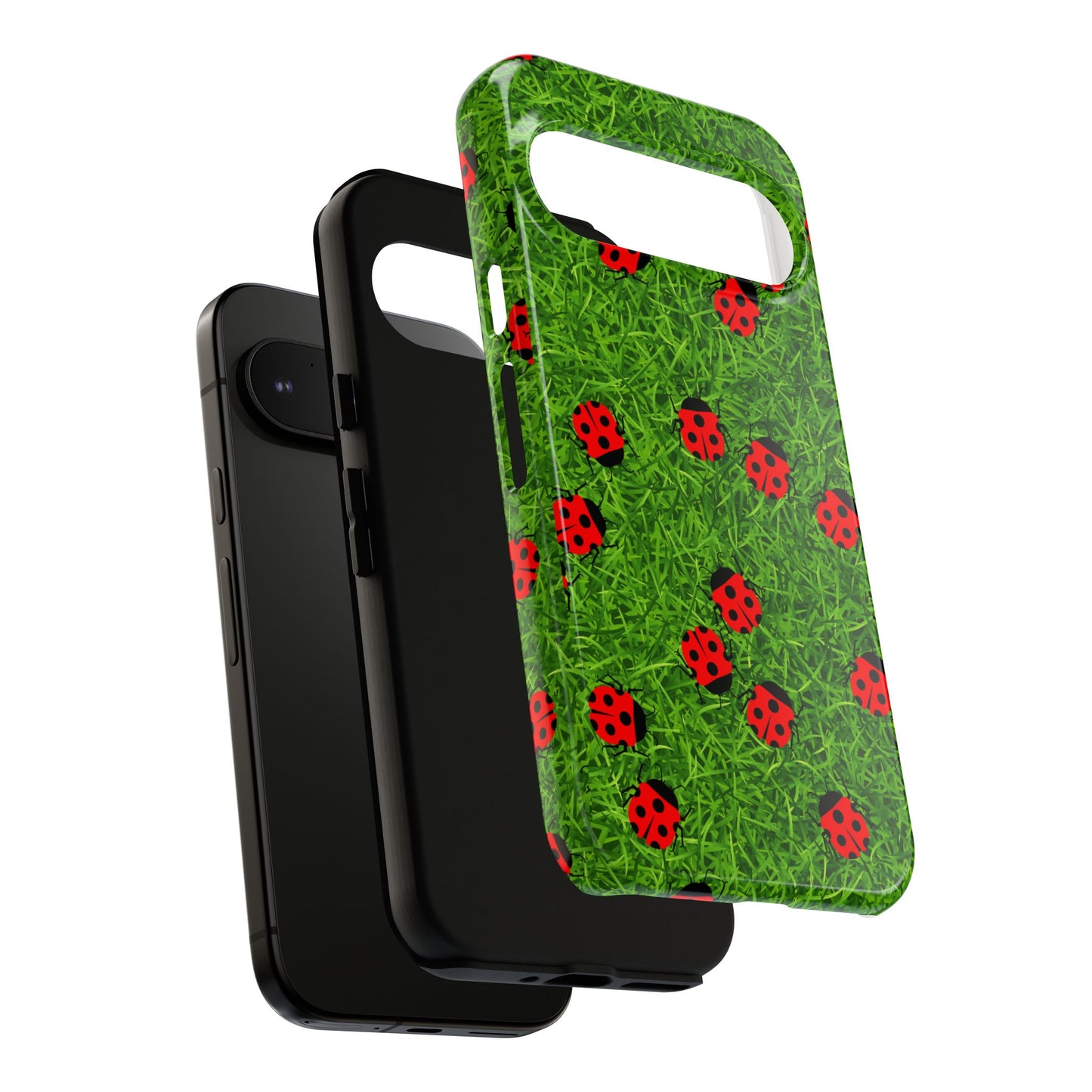 Ladybug Tough Phone Case - Cute Insect Aesthetic, Nature Pattern Art Design, Compatible with iPhone, Galaxy, and Google Phones