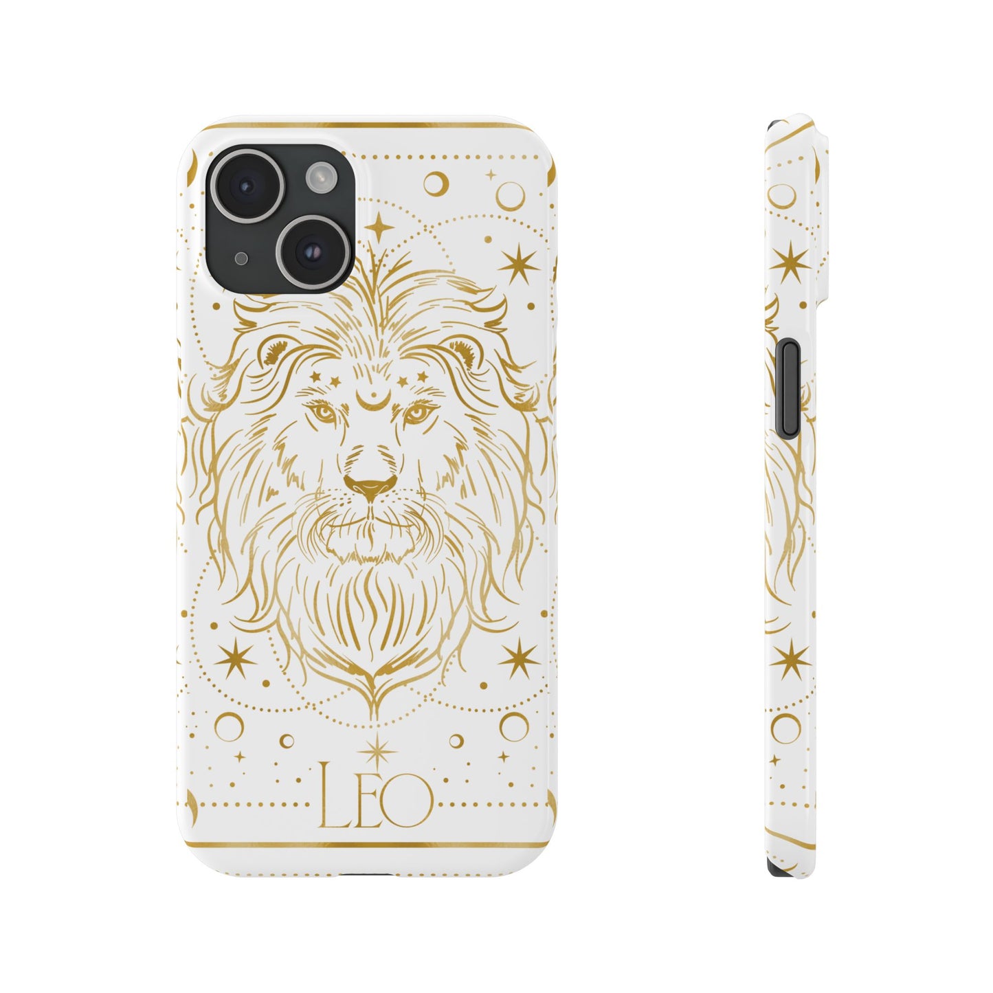 Leo Zodiac Slim Phone Case, Astrology Gift for Her, Celestial Star Sign Cover, Compatible with iPhone 17, 16, 15, 14, 13, 12, 11