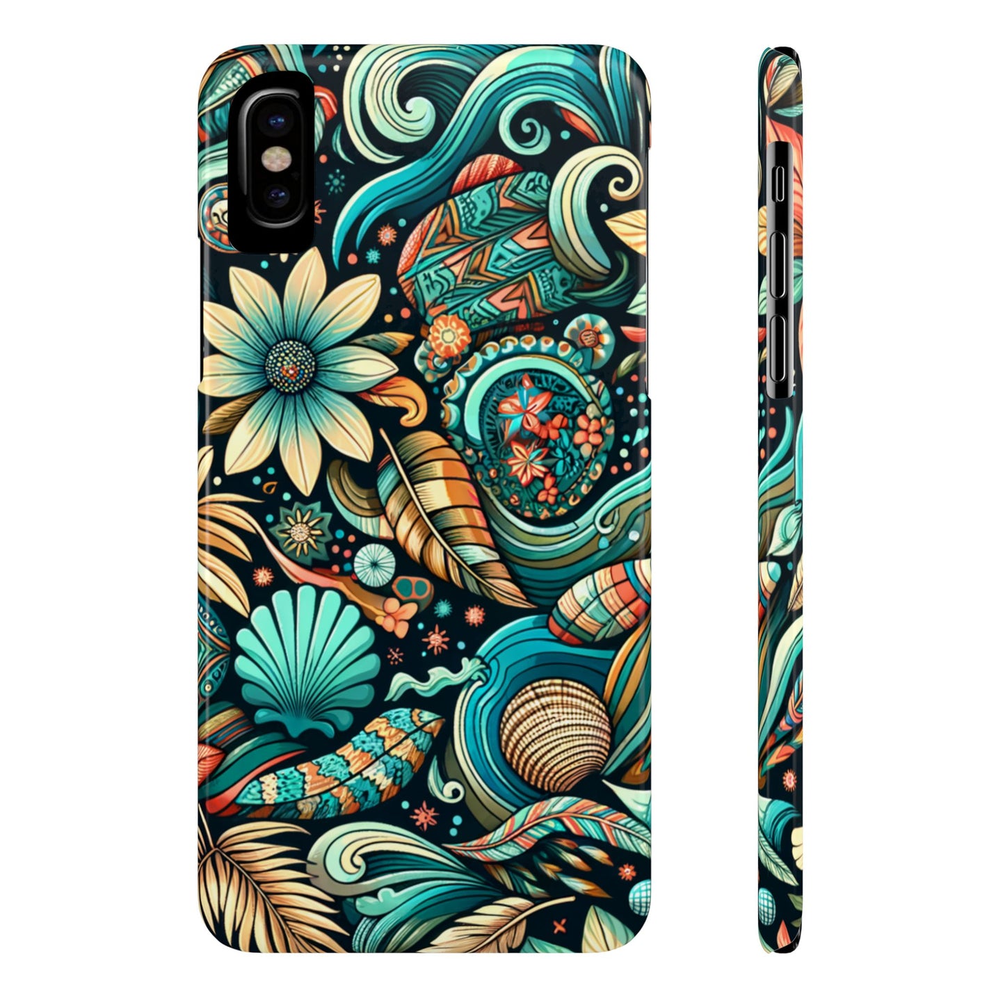 Floral Wave Phone Case - Vibrant Slim Protector, Bohemian Style, Perfect for Gifts, Nature Lovers, Summer Vibes, Eco-Friendly Design