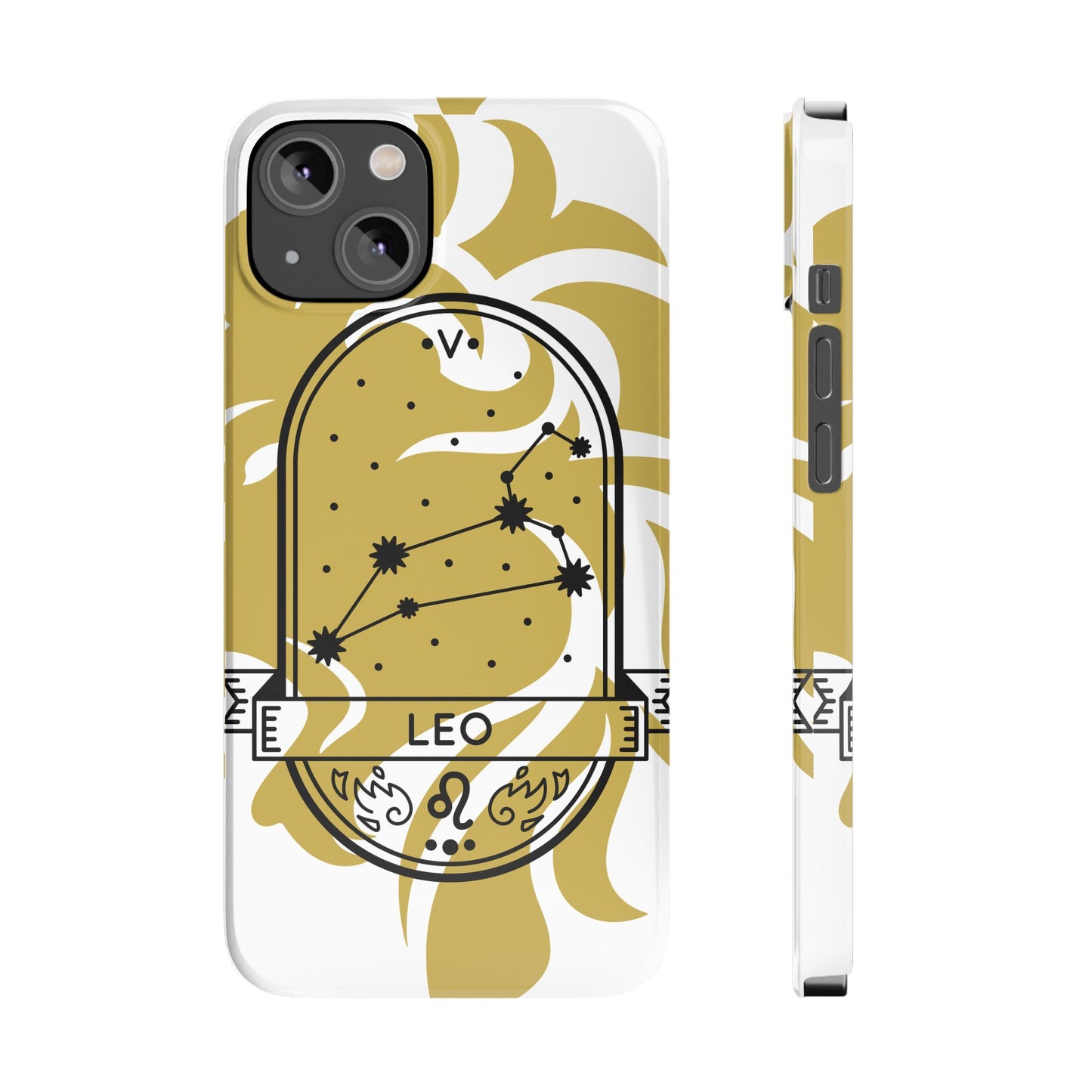Leo Zodiac Slim Phone Case, Astrology Gift for Her, Celestial Star Sign Cover, Compatible with iPhone 17, 16, 15, 14, 13, 12, 11