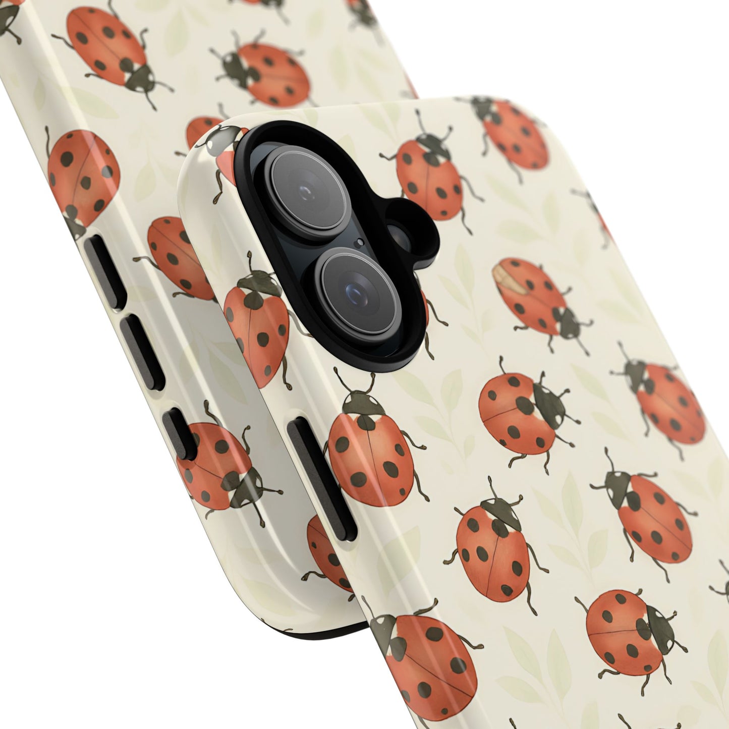 Ladybug Tough Phone Case - Cute Insect Aesthetic, Nature-Inspired Pattern Art, Compatible with iPhone, Galaxy, and Google Phones