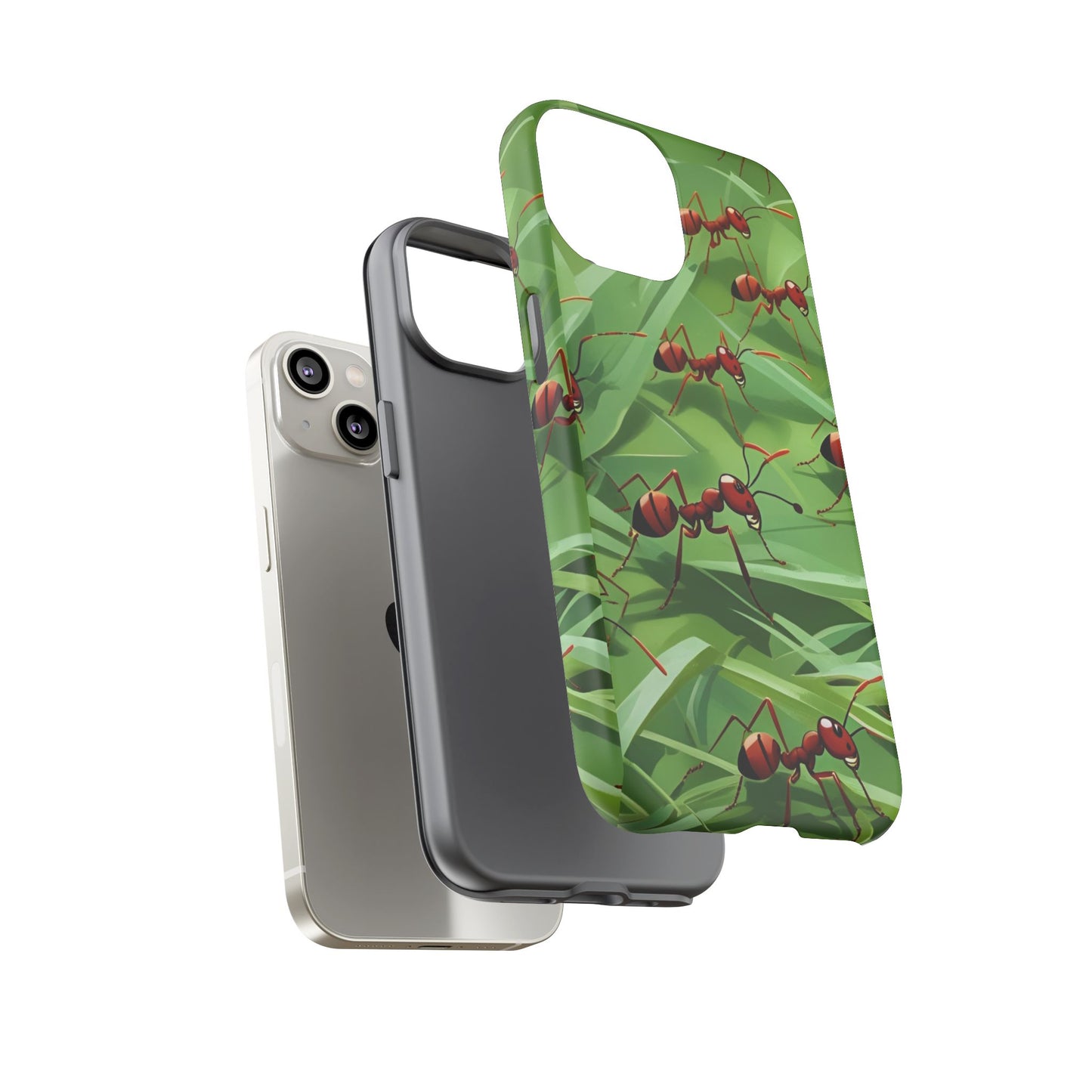 Marching Ant Pattern Tough Phone Case - Realistic Insect Art, Minimalist Nature Aesthetic, Compatible with iPhone, Galaxy, and Google Phones