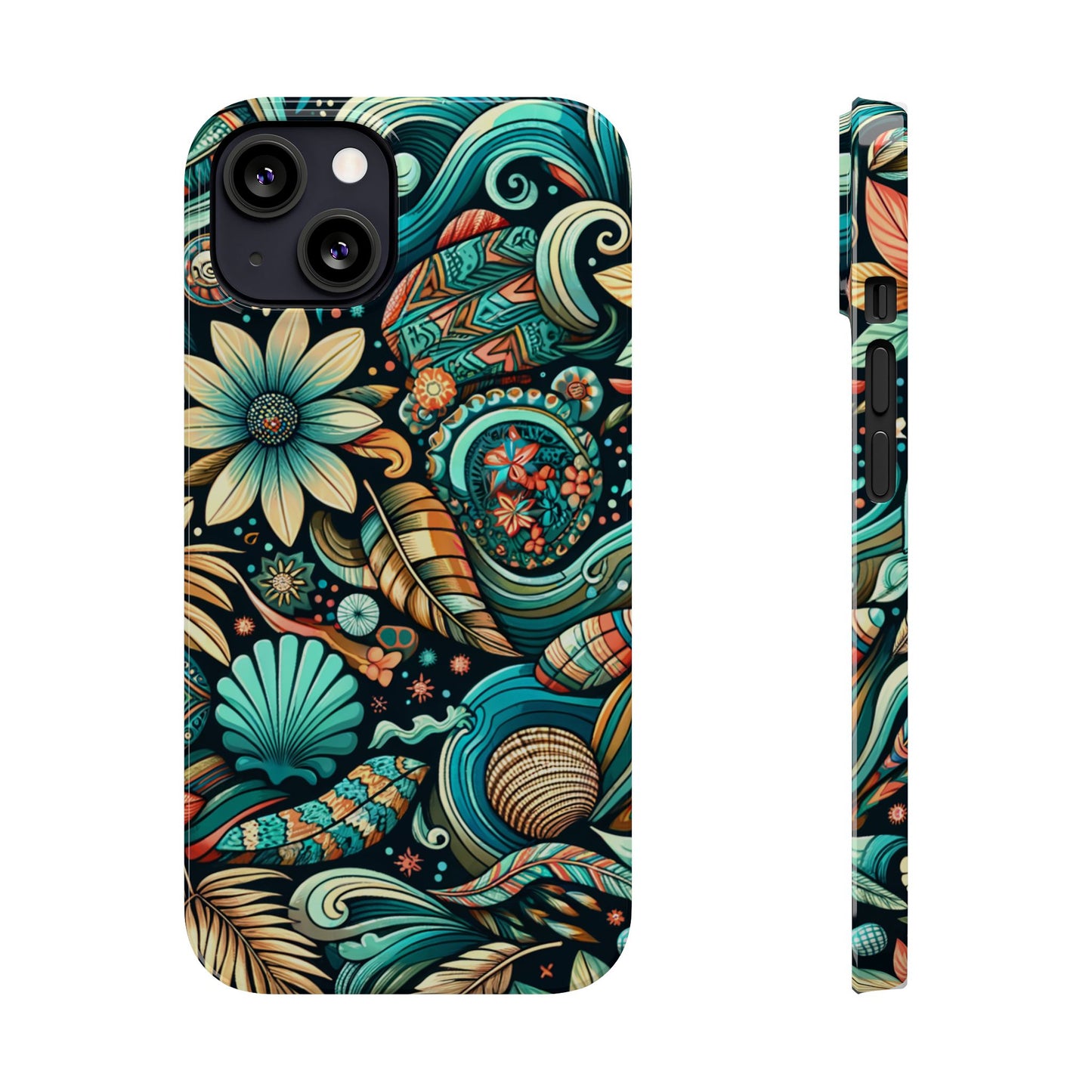 Floral Wave Phone Case - Vibrant Slim Protector, Bohemian Style, Perfect for Gifts, Nature Lovers, Summer Vibes, Eco-Friendly Design