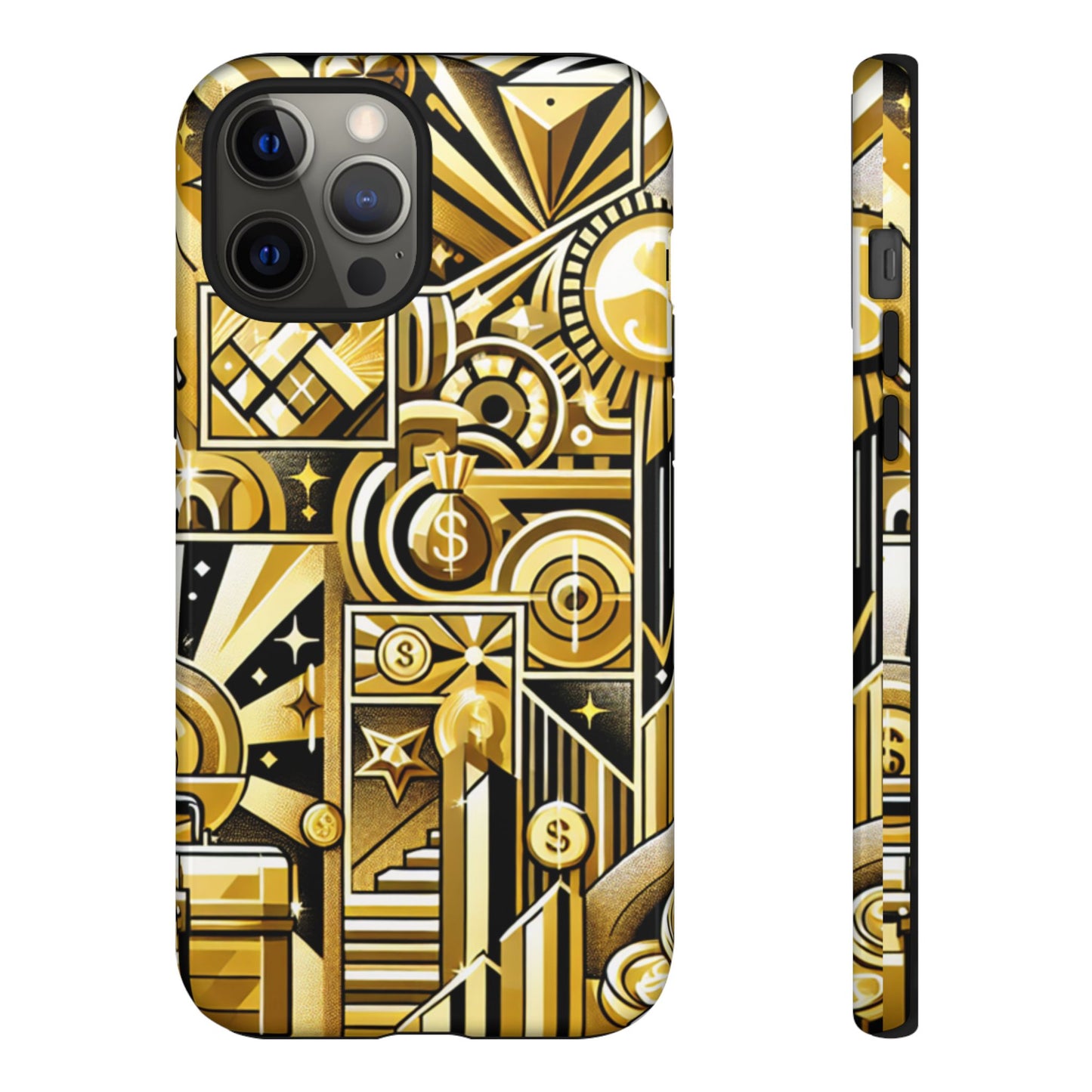 Sagittarius Zodiac Phone Case, Luxury Gold Astrology Gift for Her, Celestial Star Sign Cover with Money and Success Symbols, Birthday Gift