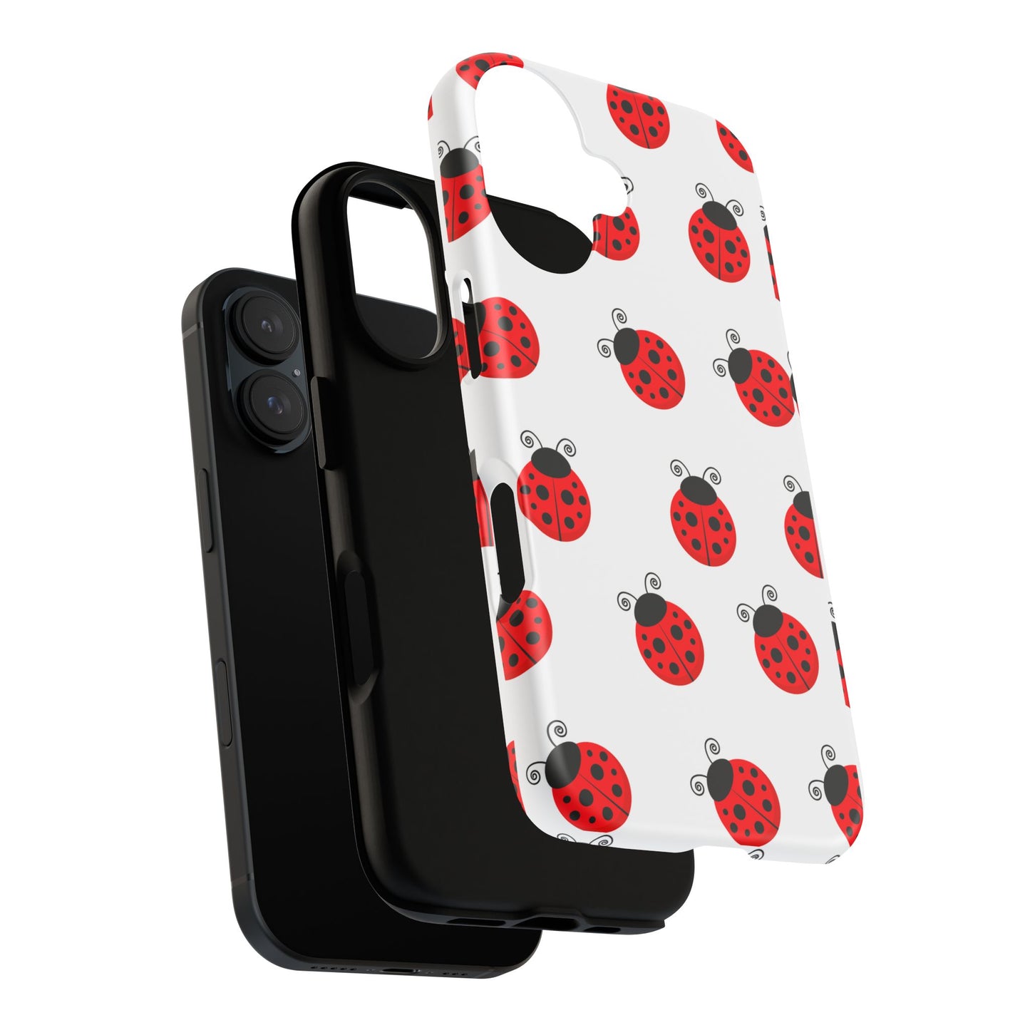 Ladybug Tough Phone Case - Cute Insect Aesthetic, Nature-Inspired Pattern Art, Compatible with iPhone, Galaxy, and Google Phones
