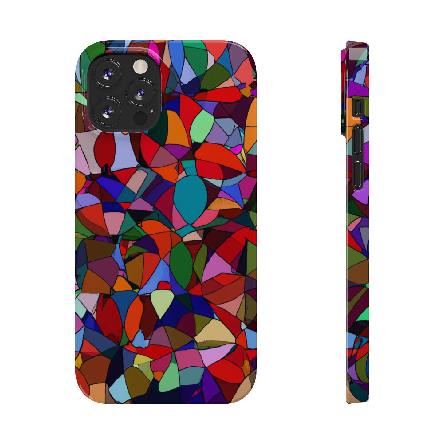 Colorful Stained Glass Modern Abstract- Colorful Art, Stylish Accessory, Fun Gift, Unique Design, Phone Protection