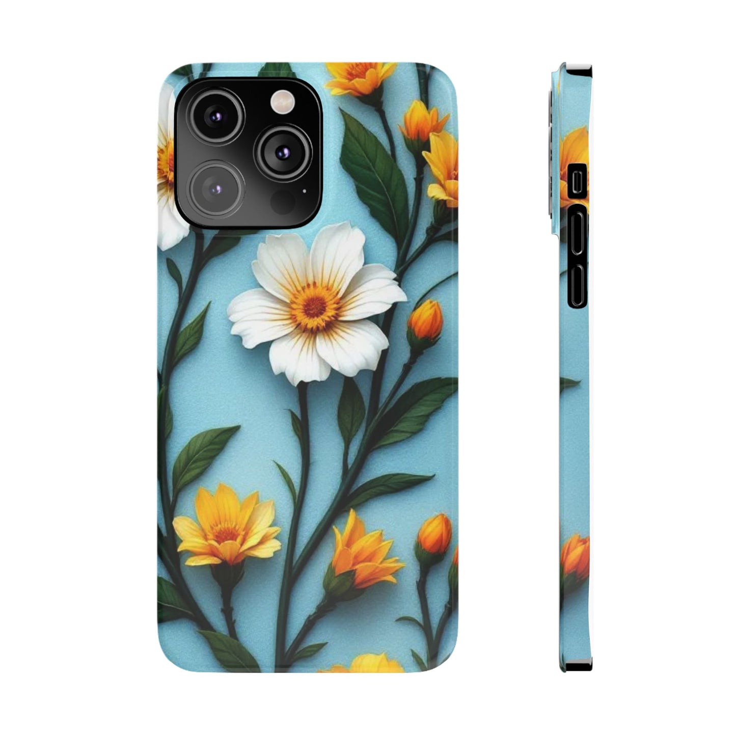 Floral Slim Phone Case, Smartphone Accessories, Gift for Her, Nature Lover Gift, Spring Decor, Cute Phone Cover