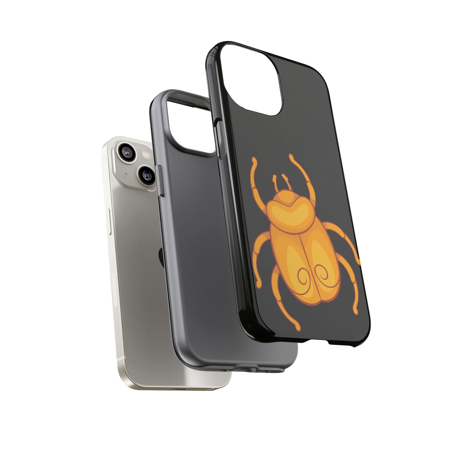Ancient Egyptian Scarab Tough Phone Case - Gold Beetle Design, Mythological Insect Art, Compatible with iPhone, Galaxy, and Google Phones