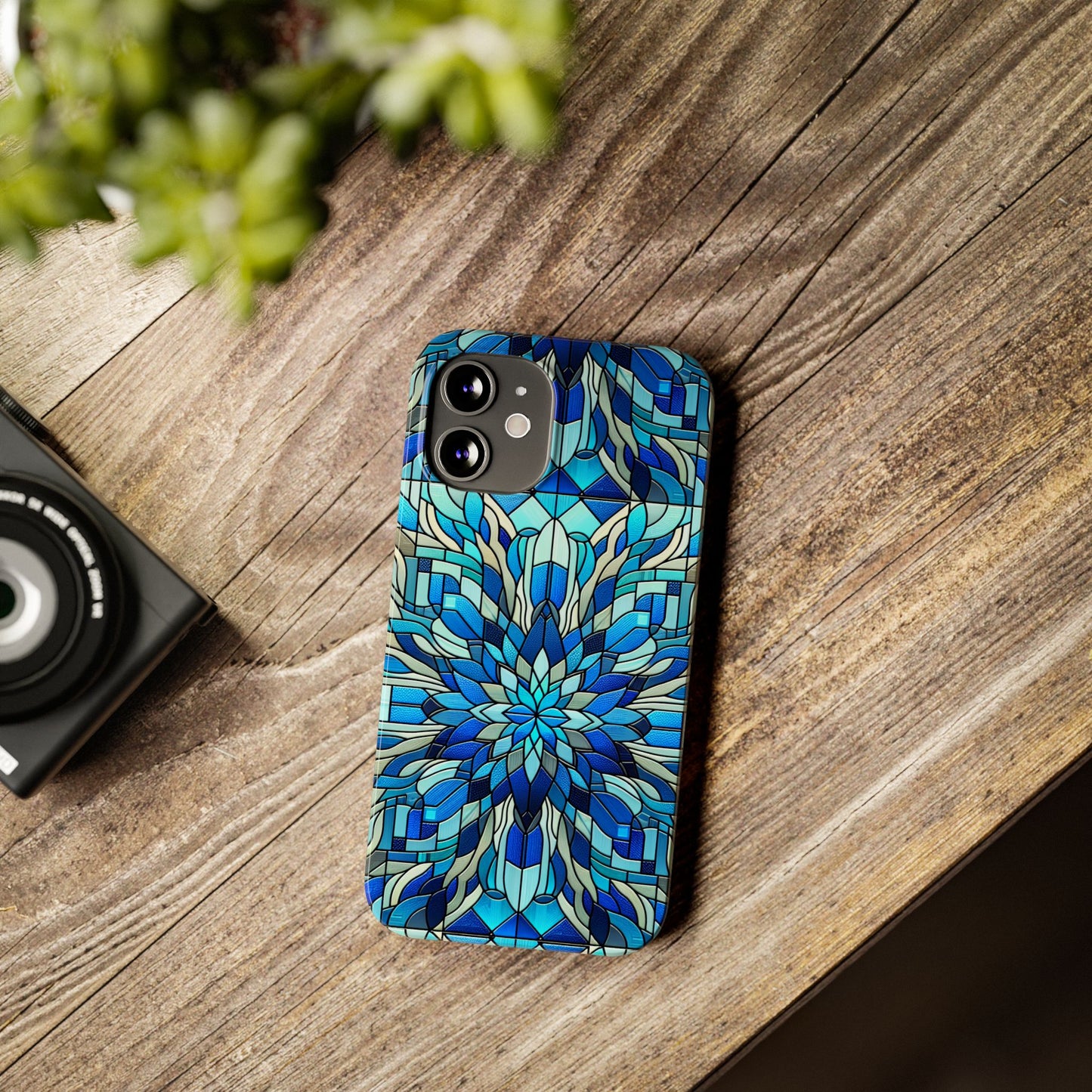 Stained Glass Slim Phone Cases, Floral Phone Covers, Unique Gifts, Artistic Phone Skins, Smartphone Accessories, Stylish Cases
