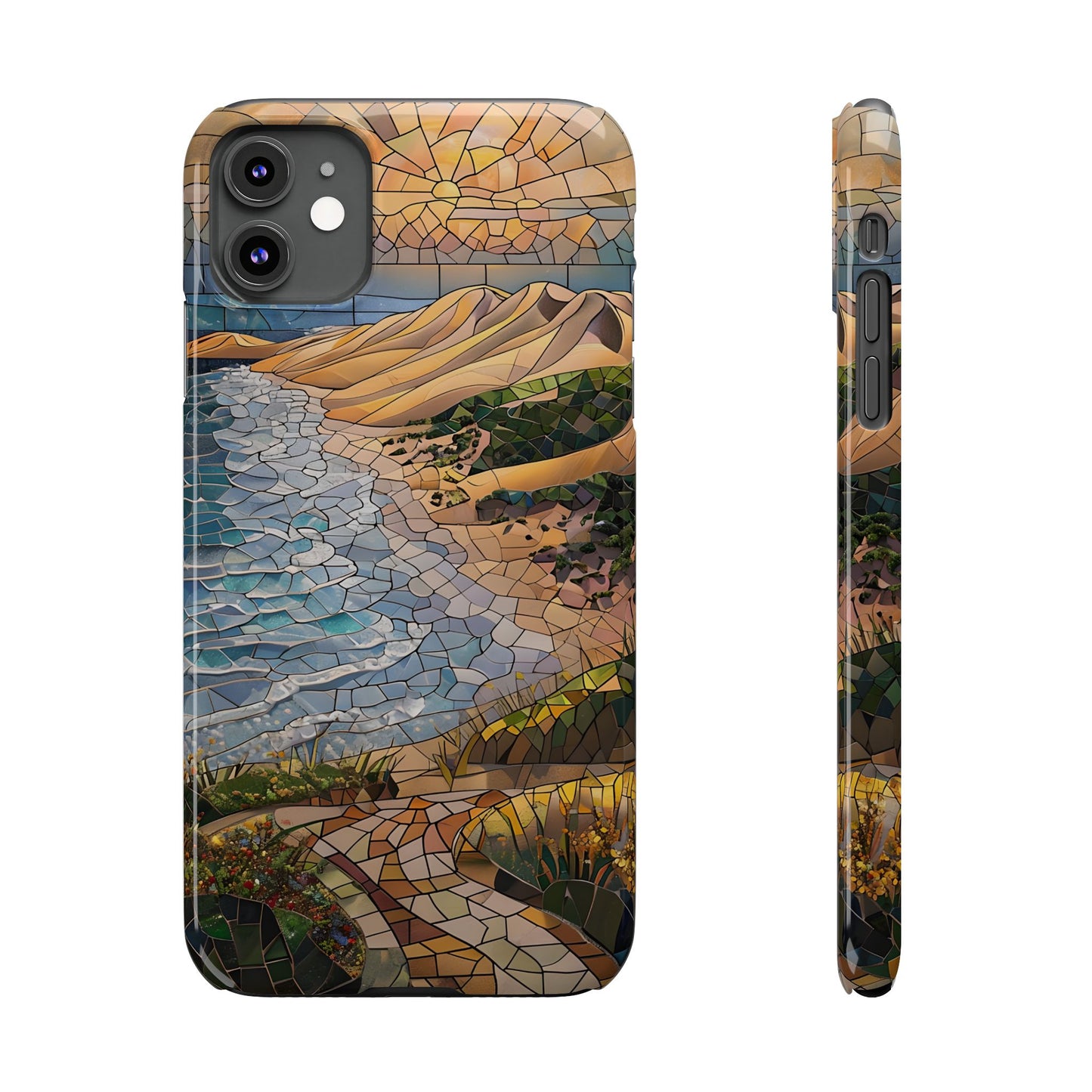 Indiana Dunes National Park Michigan Slim Phone Case, Mosaic Phone Case, East U.S. Nature Art, Coastal Chic, Ocean Lovers, Nature Inspired