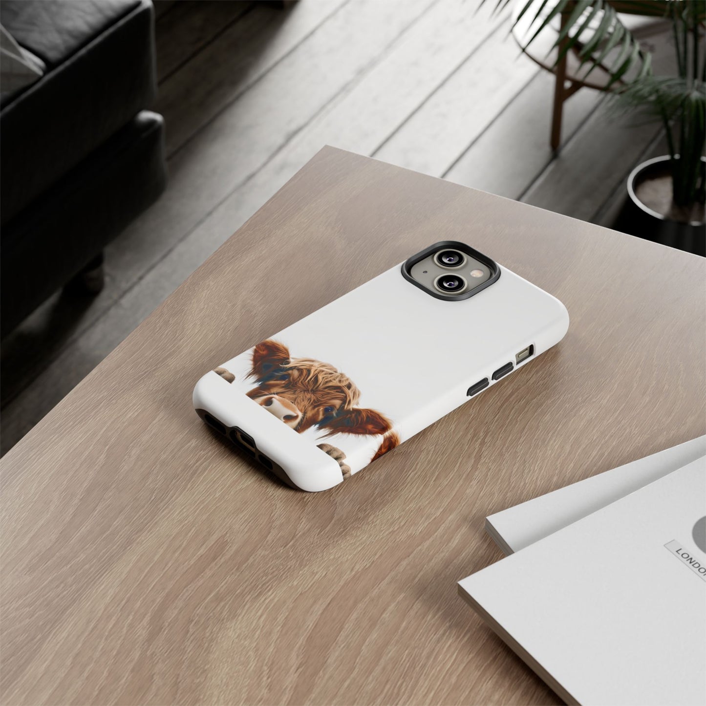 Highland Cow Phone Case - Cute Animal Lover Gift , Wildlife Nature Tough Phone Case , Compatible with iPhone, Galaxy, Google