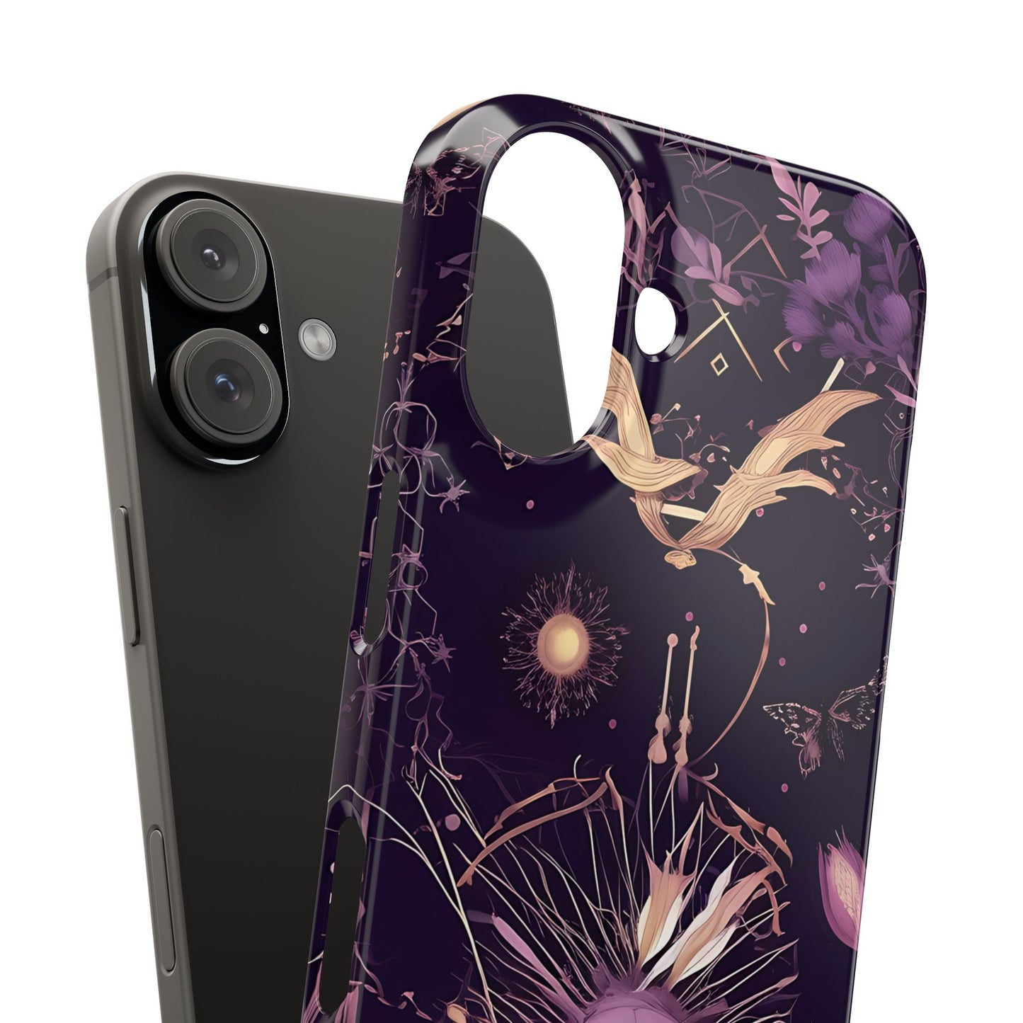 Gothic Floral Slim Phone Cases, Ghostly Style Mobile Cover, Dark Aesthetic Gift, Unique Protective Case, Perfect for Halloween