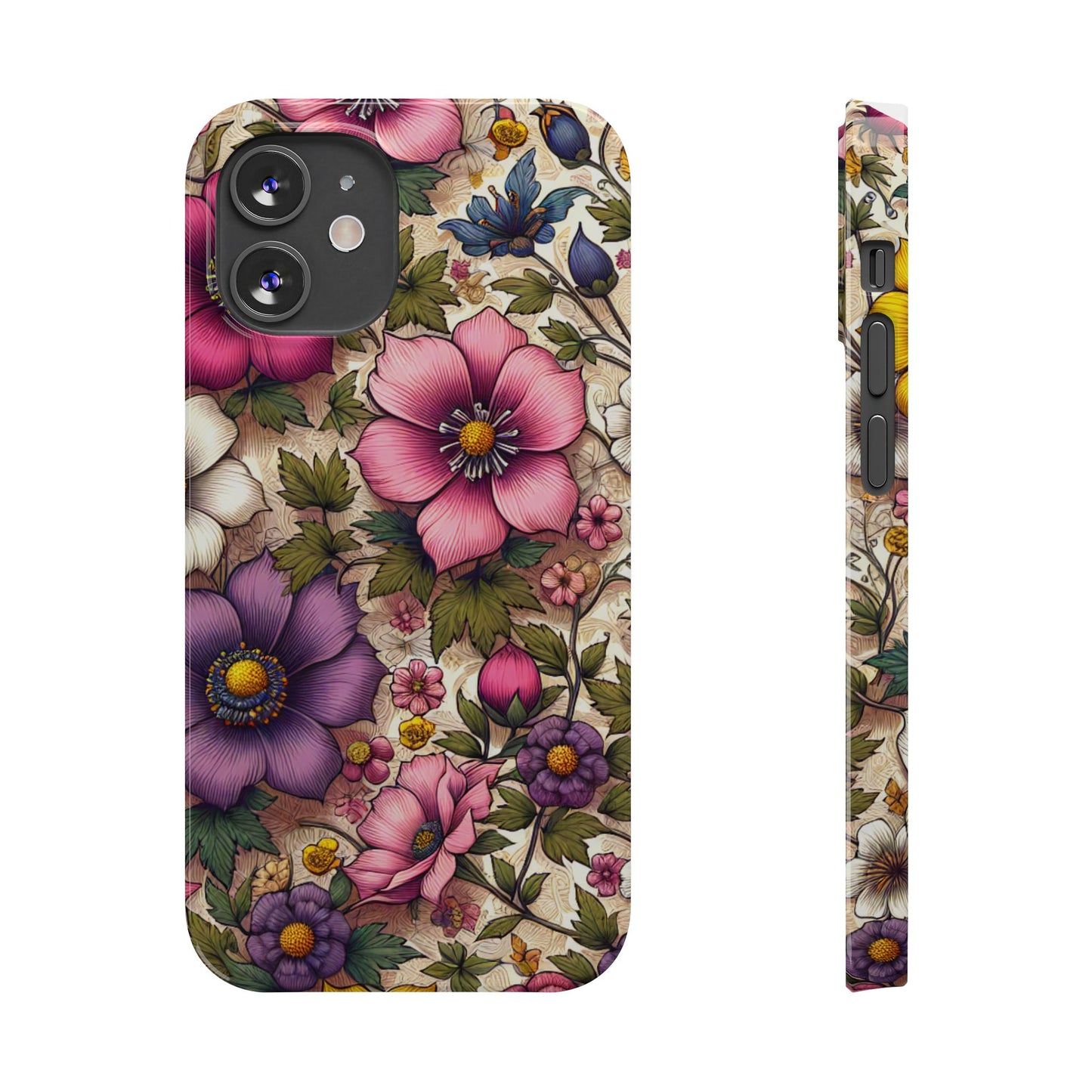 Floral Slim Phone Case - Vibrant Flower Design, Unique Floral iPhone Cover, Flower Phone Case, Gift for Her, Stylish Accessories