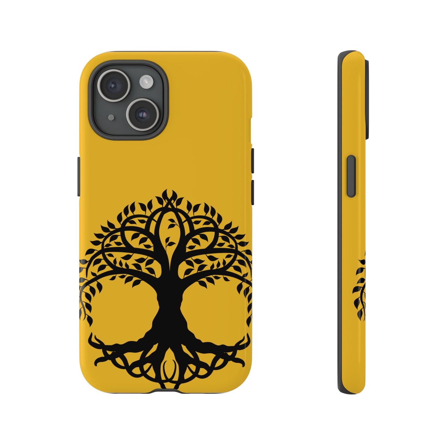Tough Case Celtic Tree of Life Gold and Black Design, Compatible with iPhone 17, 16, 15, 14, 13, Galaxy, Google, Irish Heritage Art