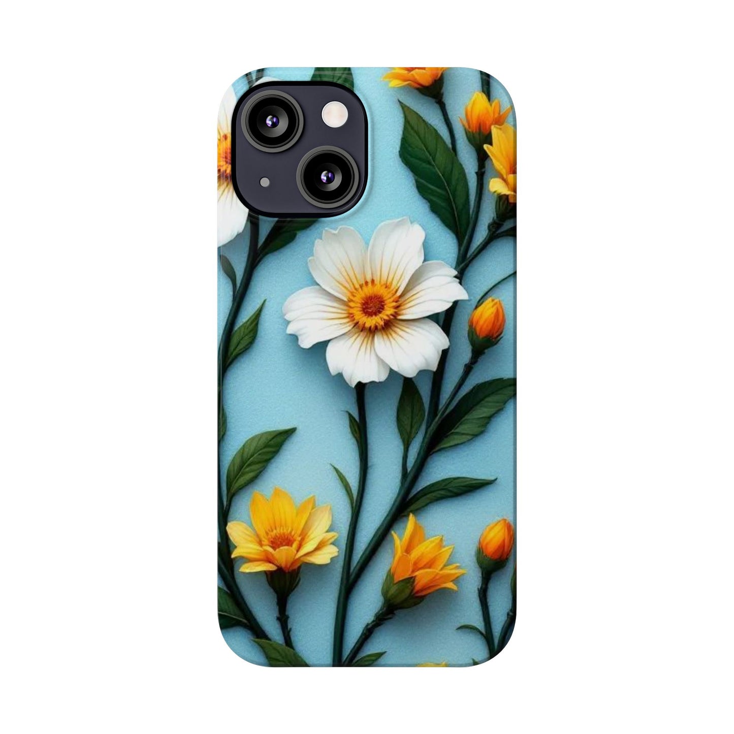 Floral Slim Phone Case, Smartphone Accessories, Gift for Her, Nature Lover Gift, Spring Decor, Cute Phone Cover