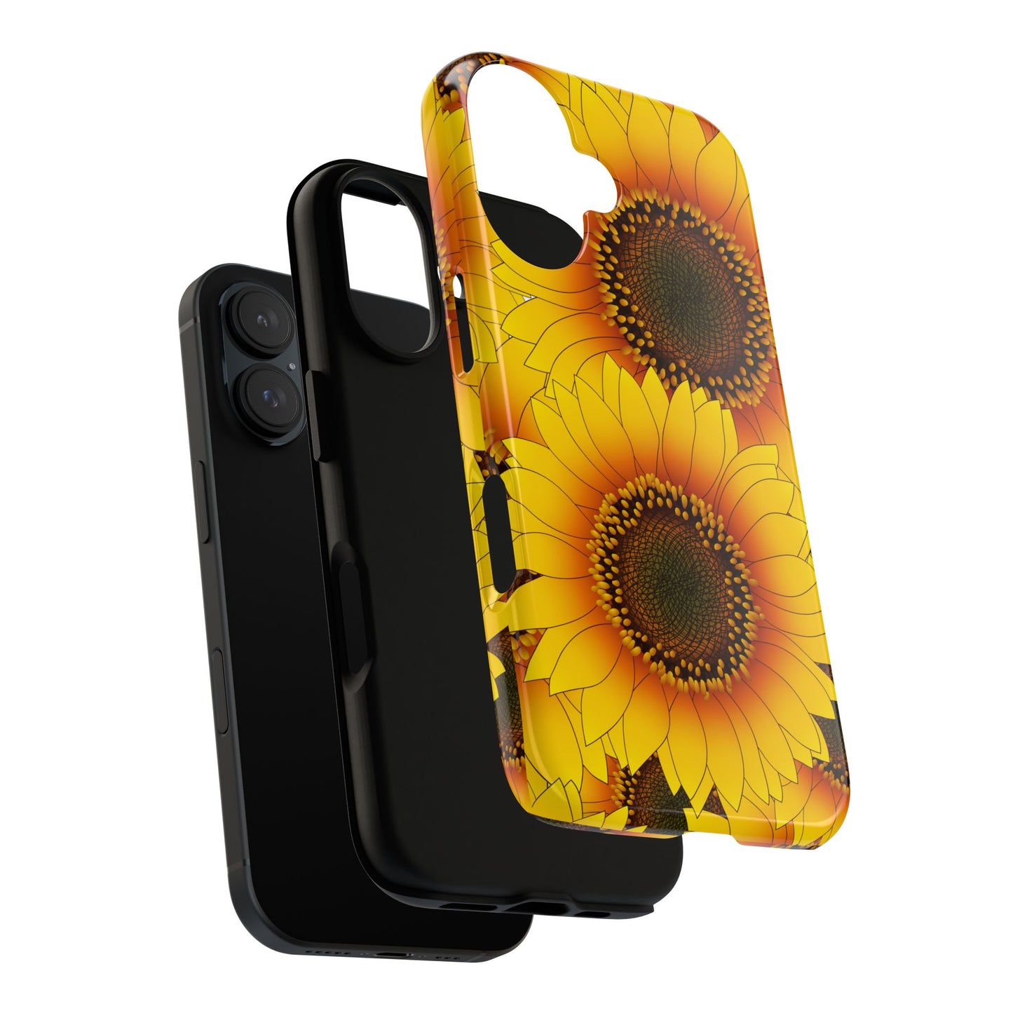 Sunflower Aesthetic Tough Phone Case - Bright Floral Art, Bold Yellow Sunflower Design, Compatible with iPhone, Galaxy, and Google Phones