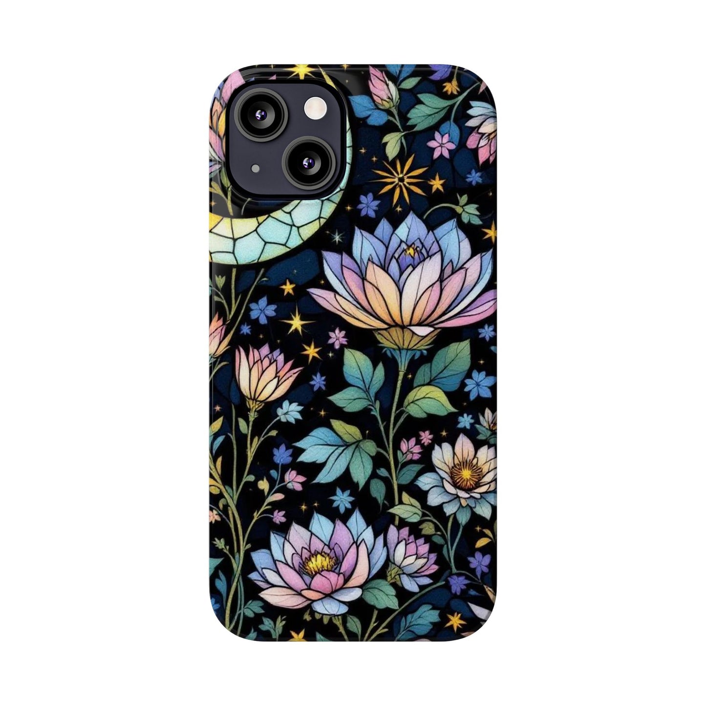 Floral Night Sky Slim Phone Cases | Vibrant Floral Design, Flower Phone Cover, Cute Phone Accessories, Gift for Her, Nature Lover's Case