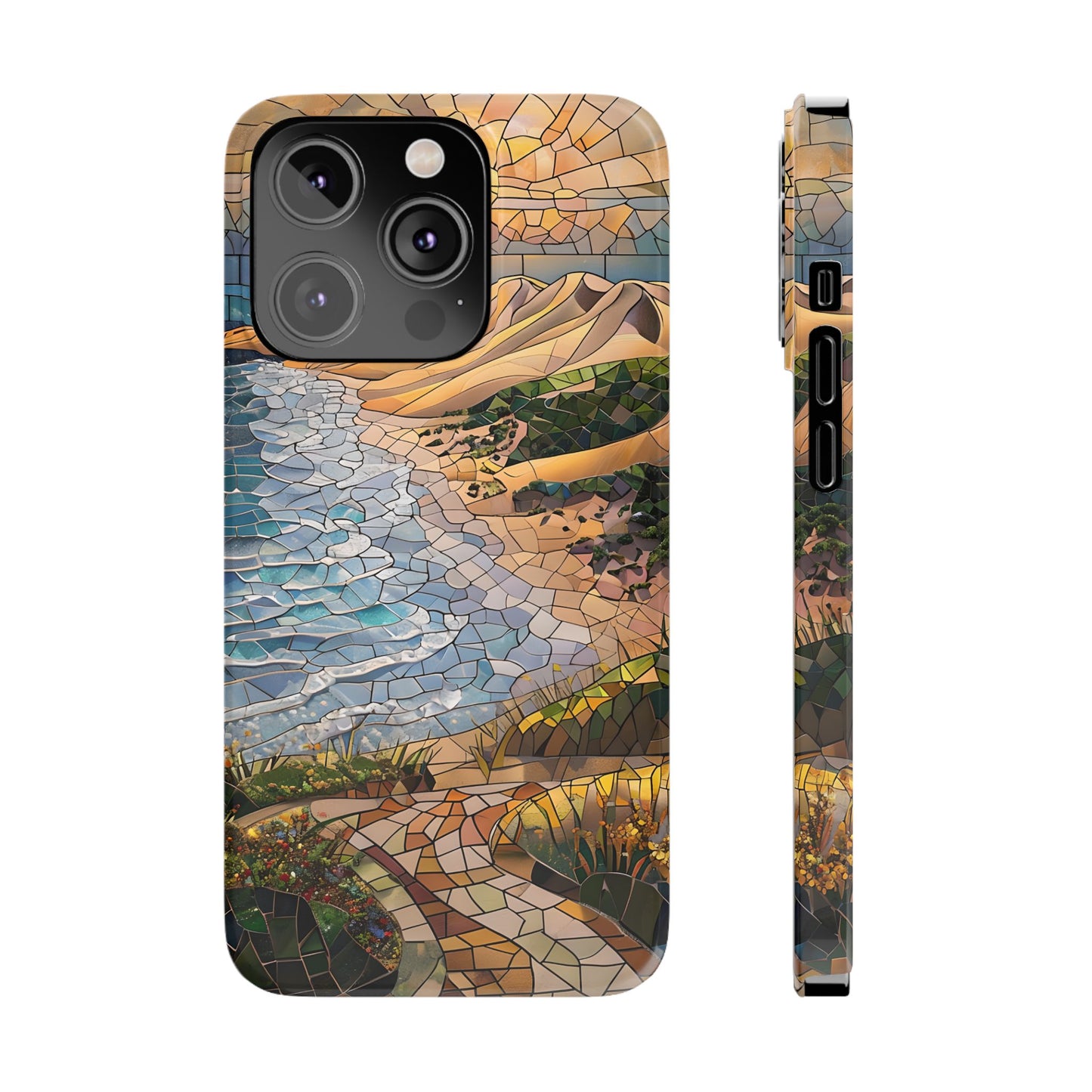 Indiana Dunes National Park Michigan Slim Phone Case, Mosaic Phone Case, East U.S. Nature Art, Coastal Chic, Ocean Lovers, Nature Inspired