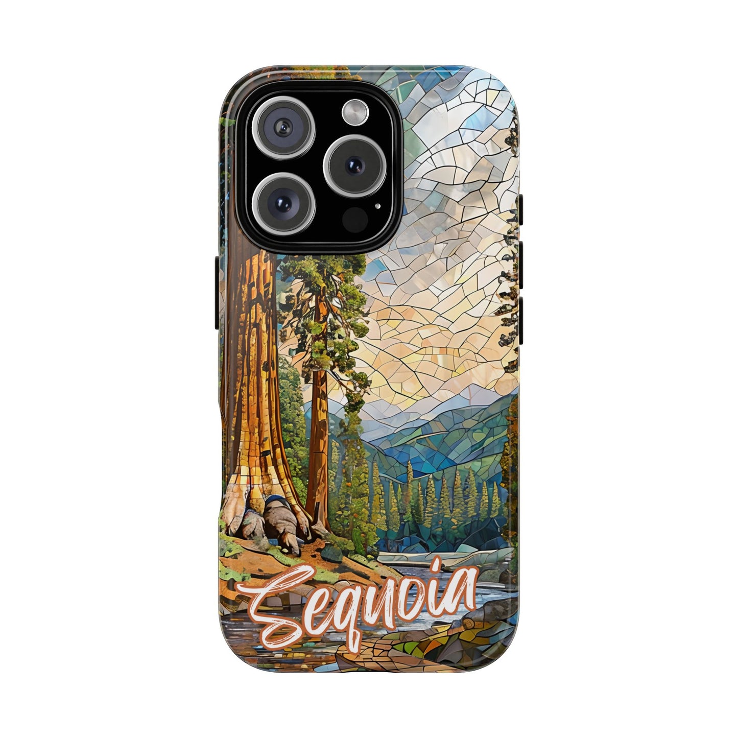 Sequoia National Park Northern California Phone Case, Mosaic Phone Case, Mountain Nature Art, National Park Gift, Scenic Forest Phone Cover
