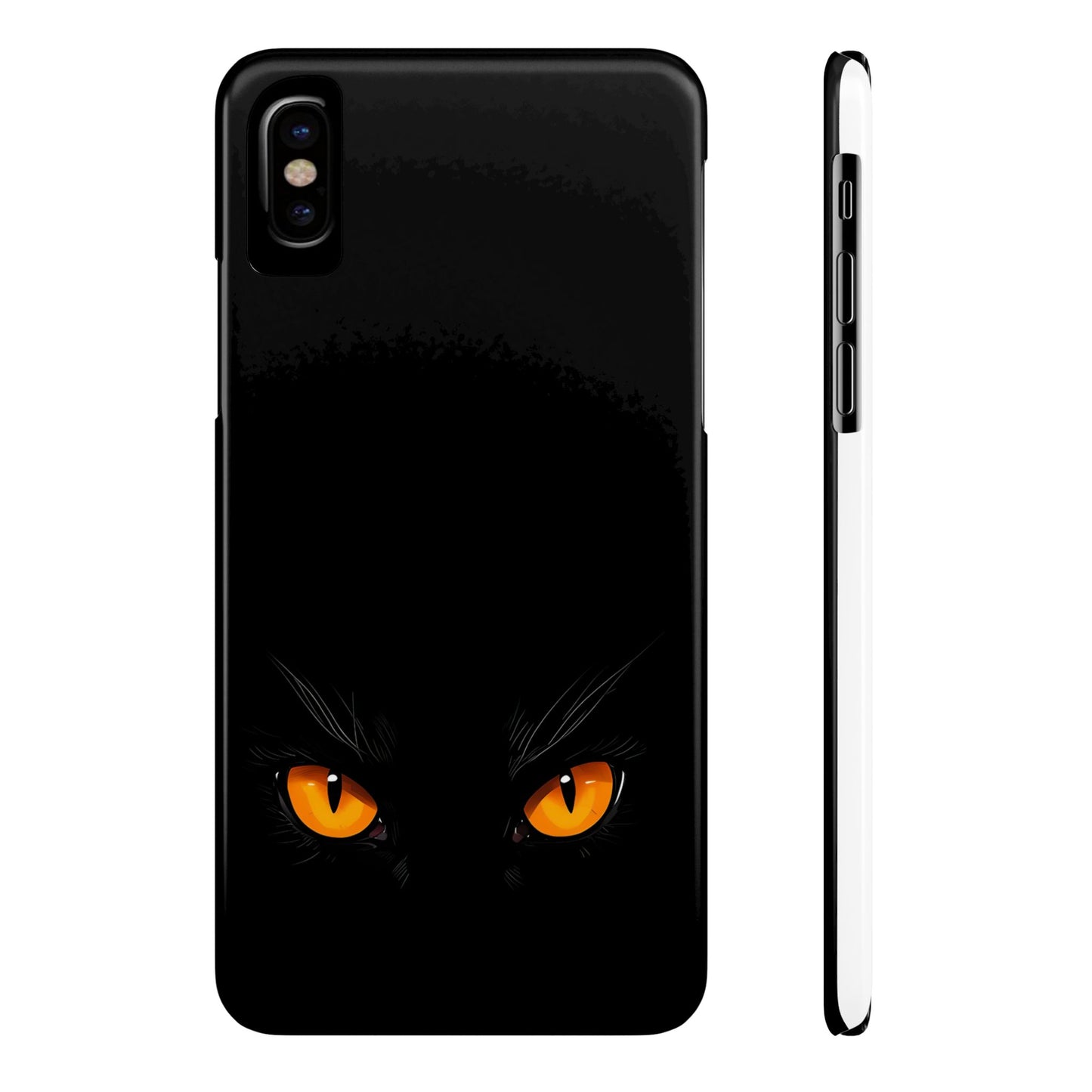 Black Cat Slim Phone Case - Gothic Halloween Aesthetic, Subtle Spookycore Aesthetic, Compatible with iPhone, Galaxy, and Google Phones