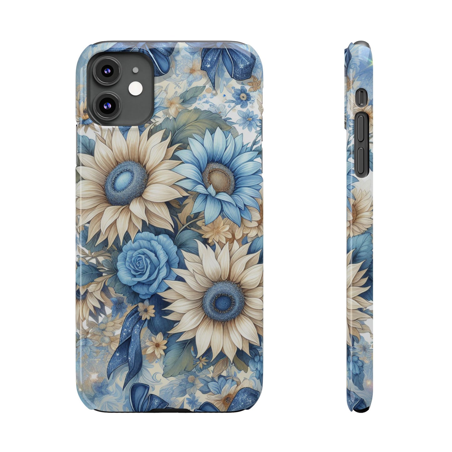 Floral Slim Phone Cases - Vibrant Sunflower Design, Flower Phone Cover, Aesthetic Gift, Spring Accessory, Nature Lover's Essential