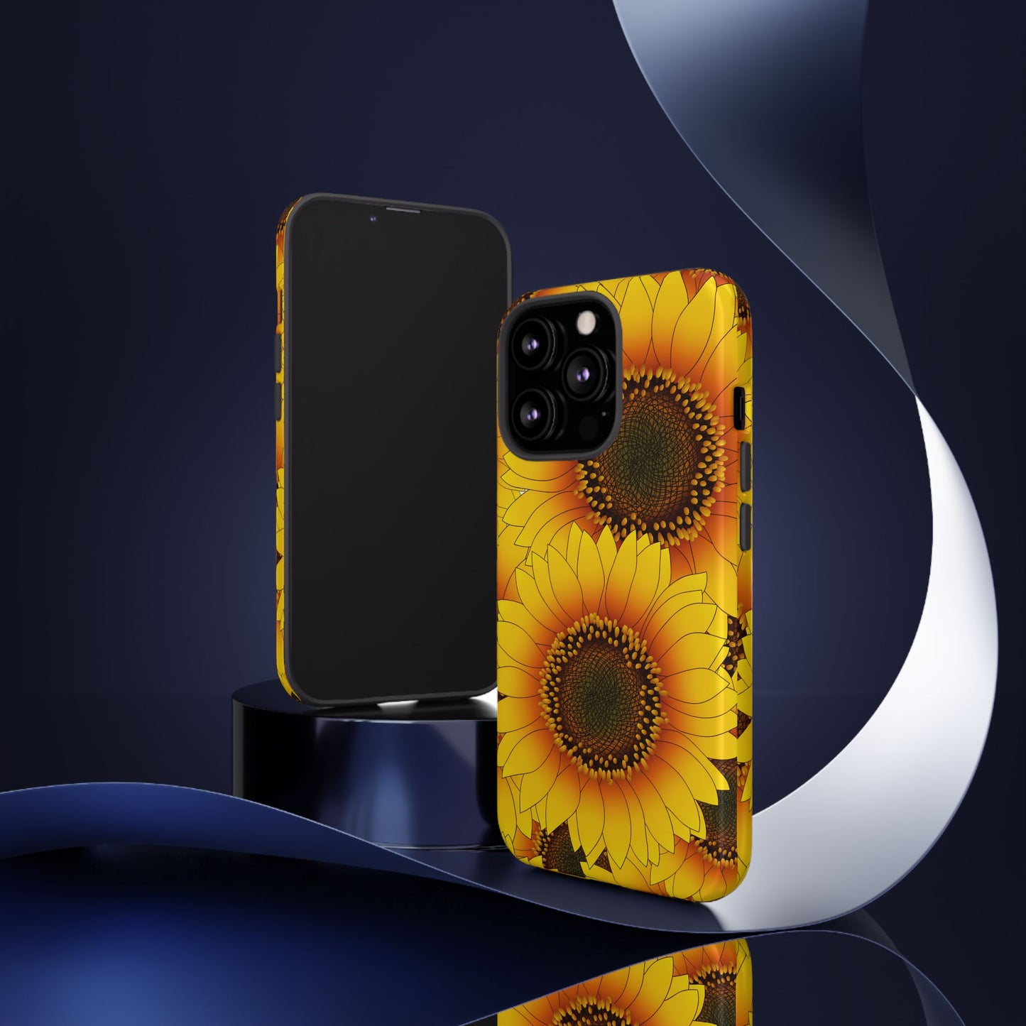 Sunflower Aesthetic Tough Phone Case - Bright Floral Art, Bold Yellow Sunflower Design, Compatible with iPhone, Galaxy, and Google Phones