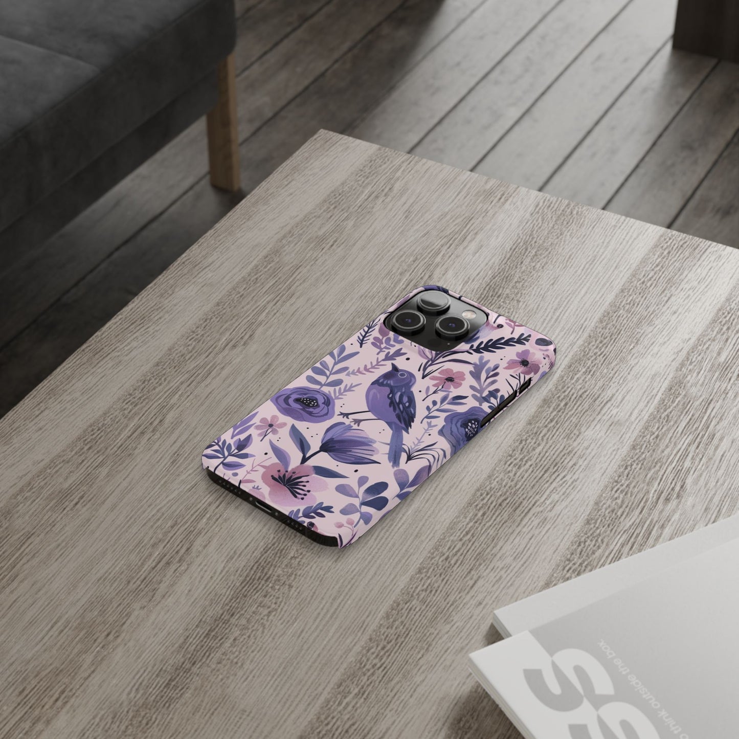 Floral Bird Slim Phone Case, Elegant Phone Cover, Cute Gift for Bird Lovers, Spring Vibes, Nature-Inspired