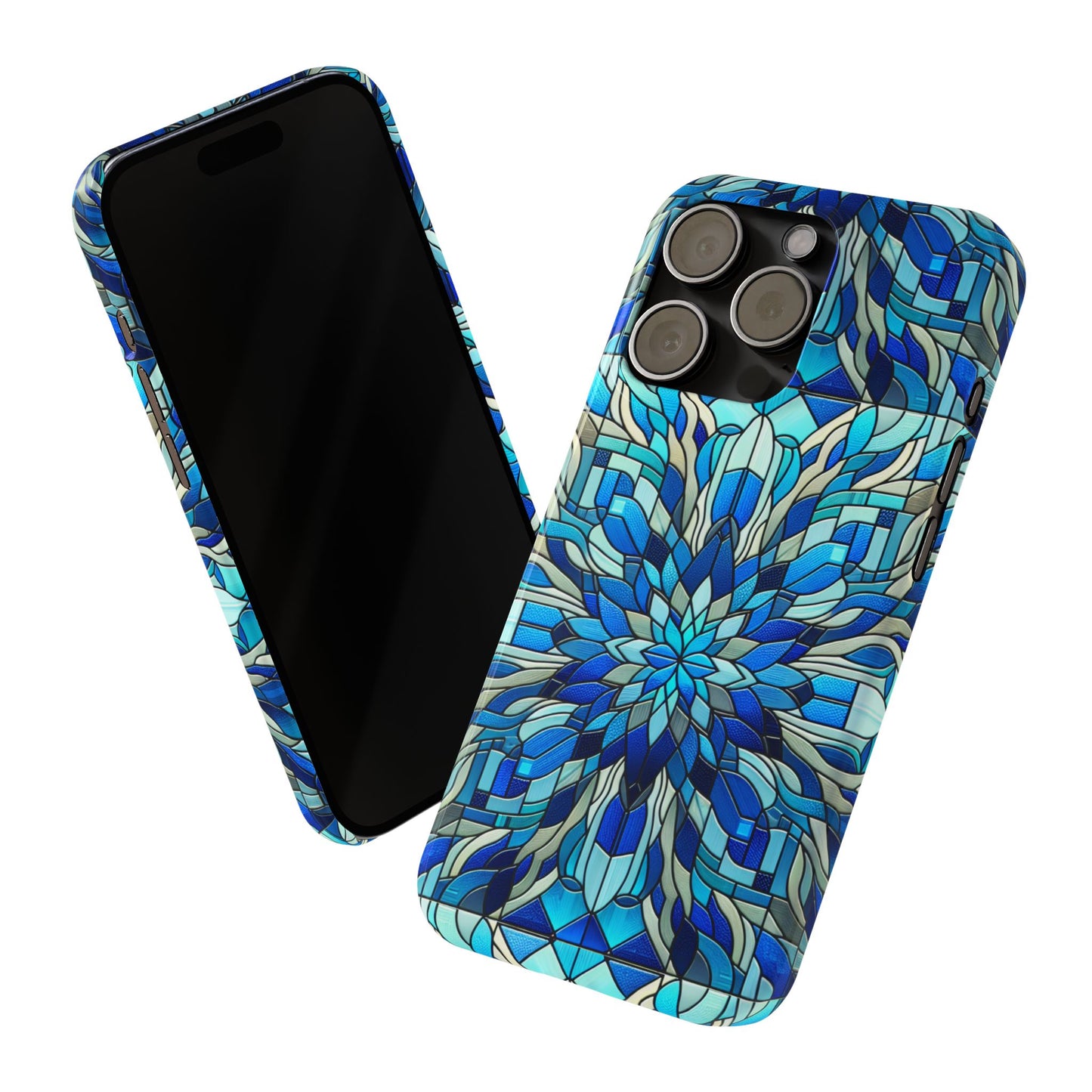Stained Glass Slim Phone Cases, Floral Phone Covers, Unique Gifts, Artistic Phone Skins, Smartphone Accessories, Stylish Cases