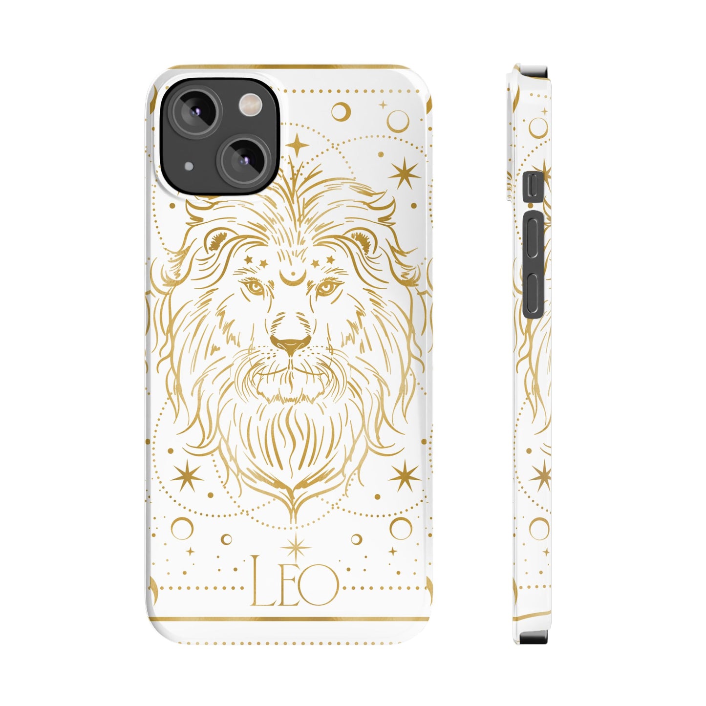 Leo Zodiac Slim Phone Case, Astrology Gift for Her, Celestial Star Sign Cover, Compatible with iPhone 17, 16, 15, 14, 13, 12, 11