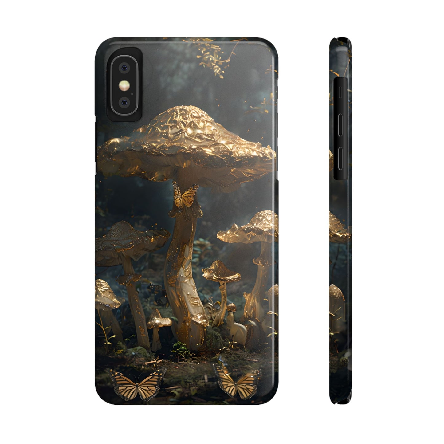 Enchanted Forest Slim Phone Cases, Fantasy Phone Cover, Mushroom Design, Nature Lover Gift, Boho Chic Cell Phone Case