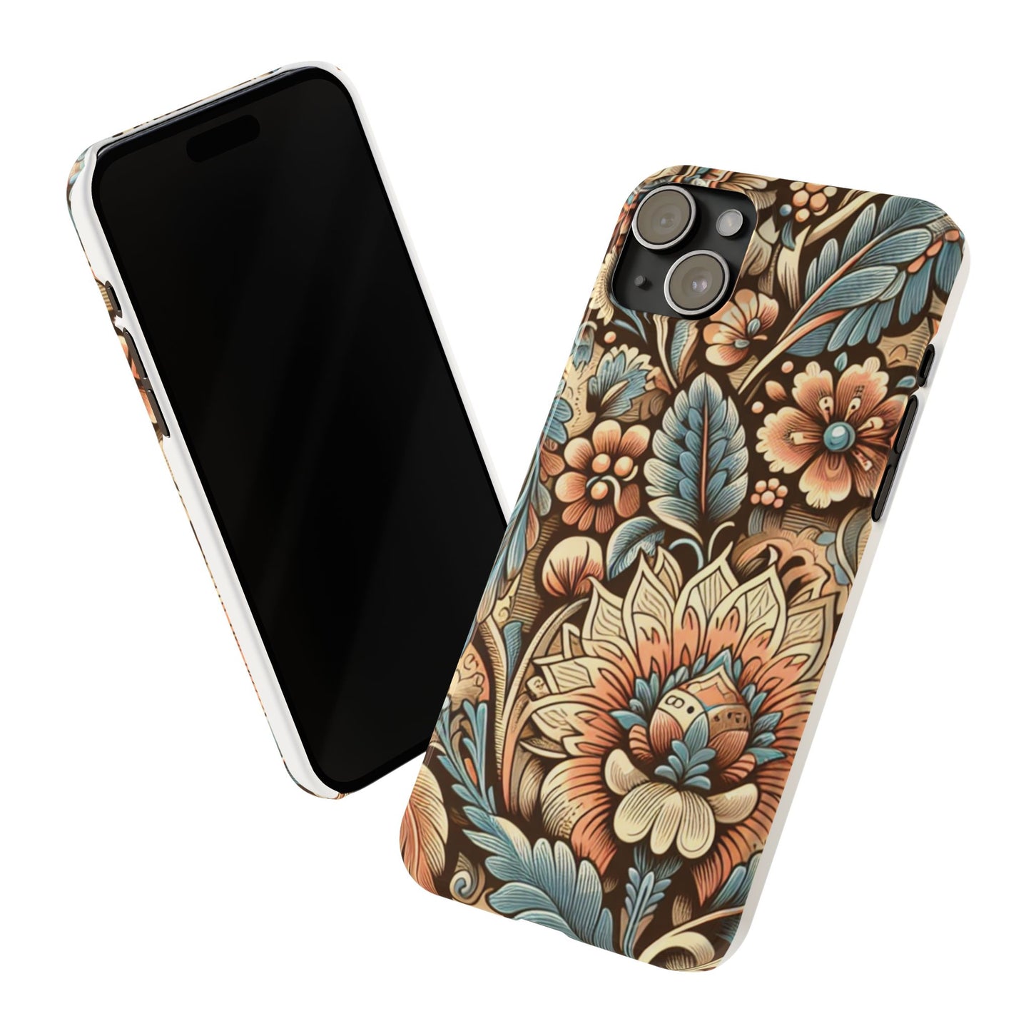 Floral Slim Phone Case, Boho Chic Phone Cover, Stylish Gift for Her, Spring and Summer Accessory, Trendy Phone Protector