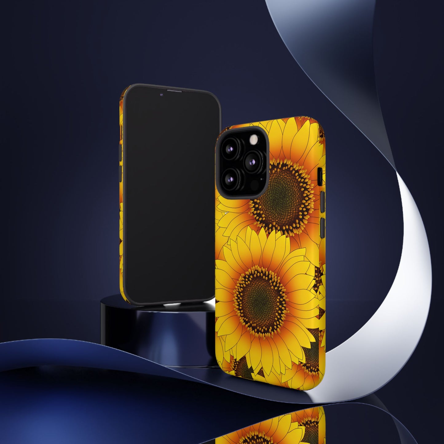 Sunflower Aesthetic Tough Phone Case - Bright Floral Art, Bold Yellow Sunflower Design, Compatible with iPhone, Galaxy, and Google Phones